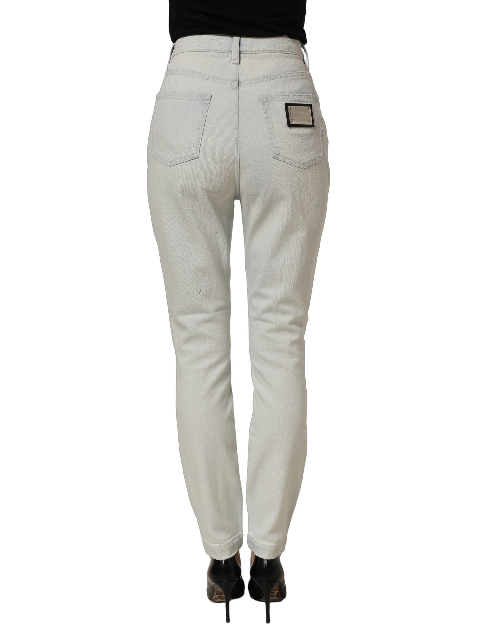 Dolce & Gabbana Light Blue Cotton Stretch Skinny Denim Women's Jeans (Pre-Owned)