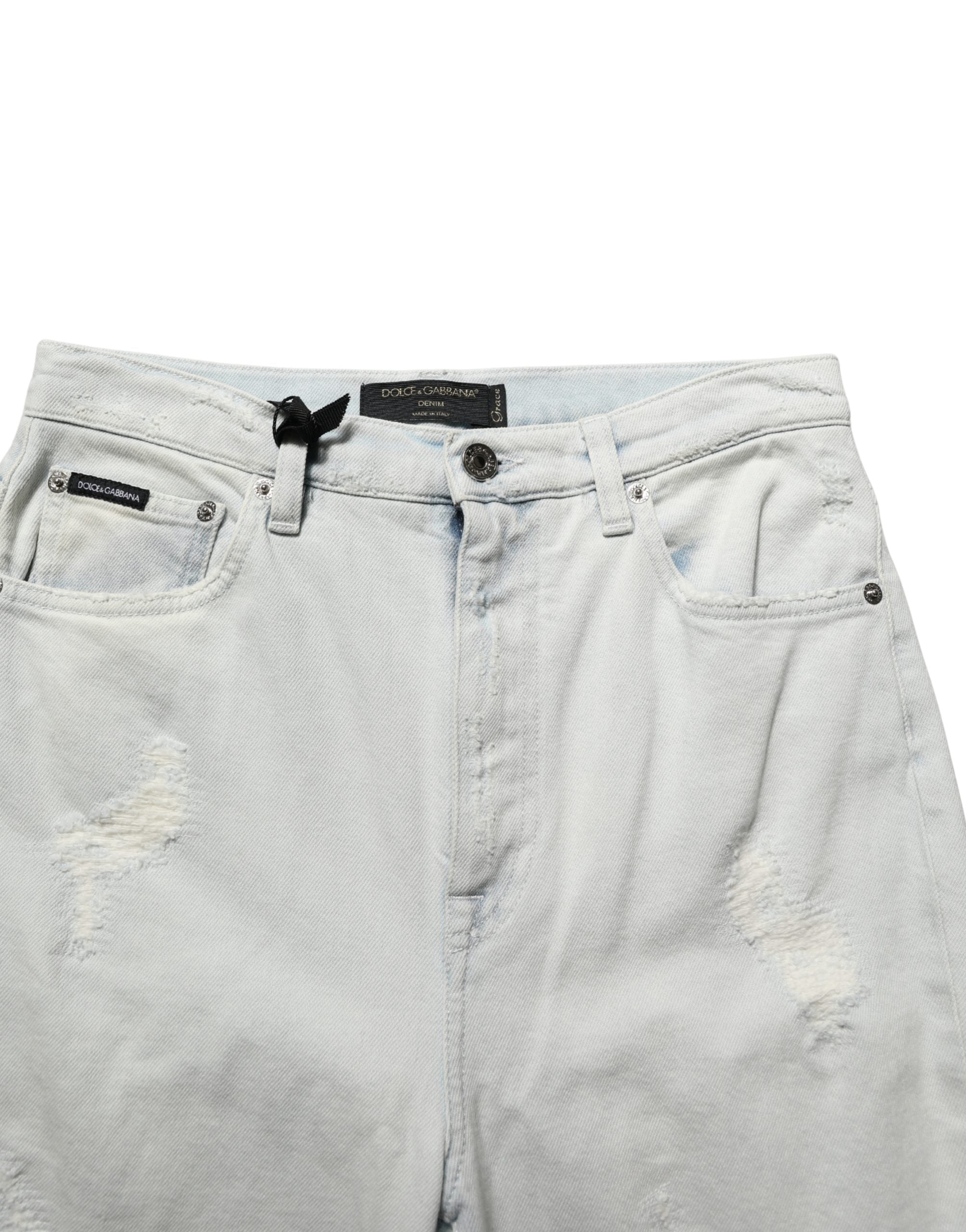 Dolce & Gabbana Light Blue Cotton Stretch Skinny Denim Women's Jeans (Pre-Owned)
