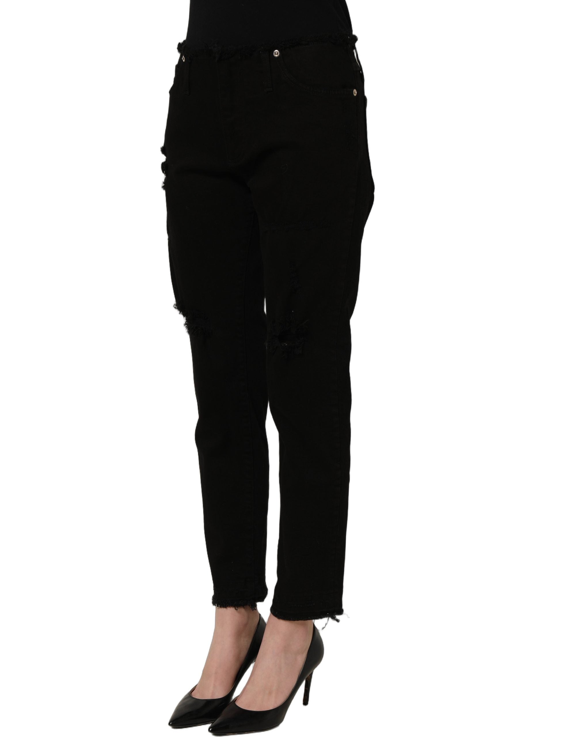 Dolce & Gabbana Black Cotton Skinny Denim Trouser Women's Jeans