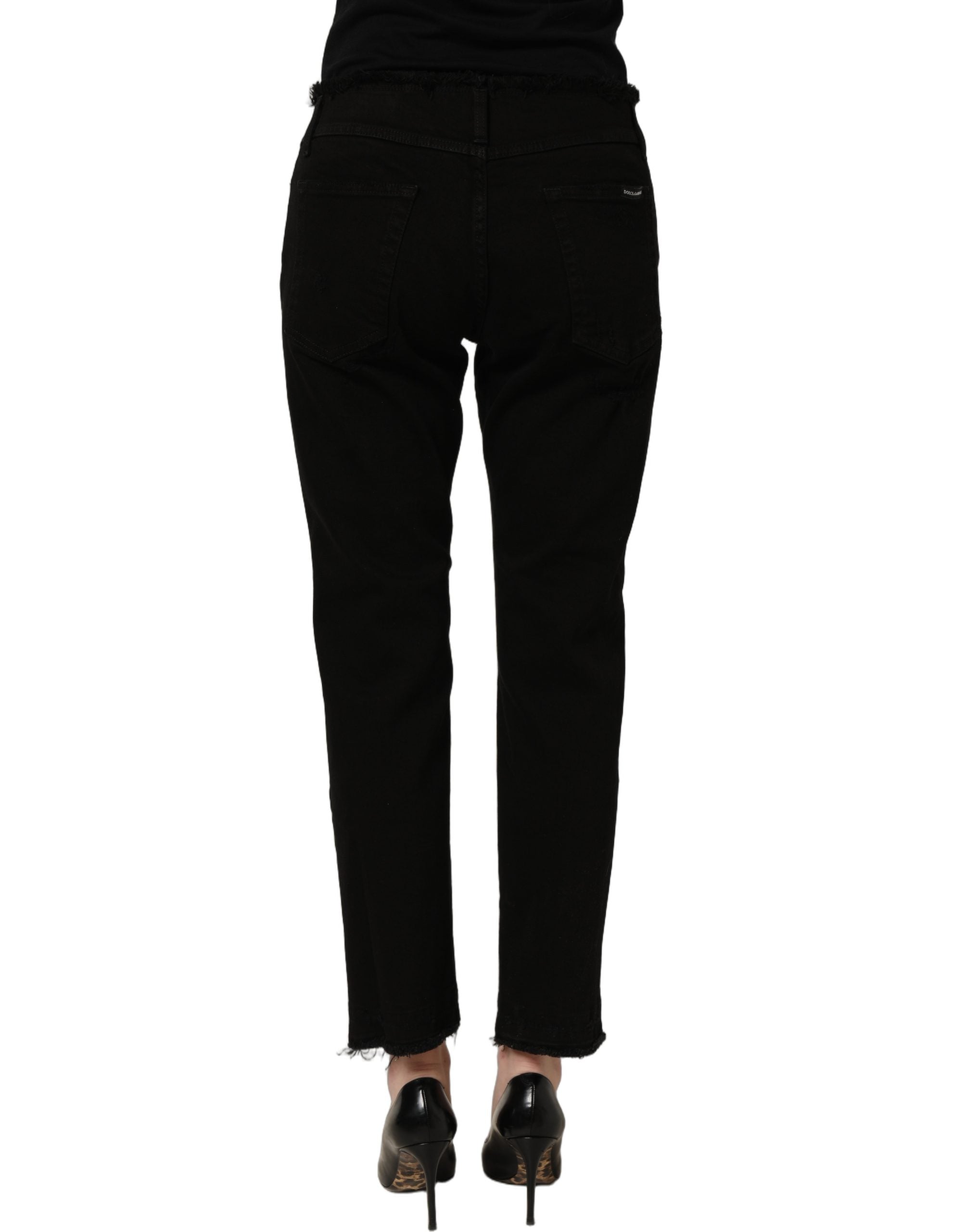 Dolce & Gabbana Black Cotton Skinny Denim Trouser Women's Jeans