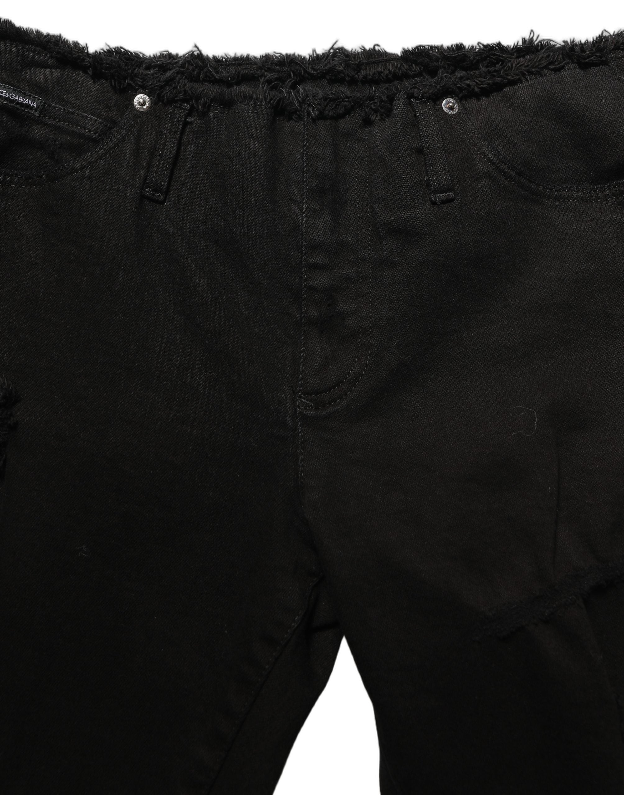Dolce & Gabbana Black Cotton Skinny Denim Trouser Women's Jeans