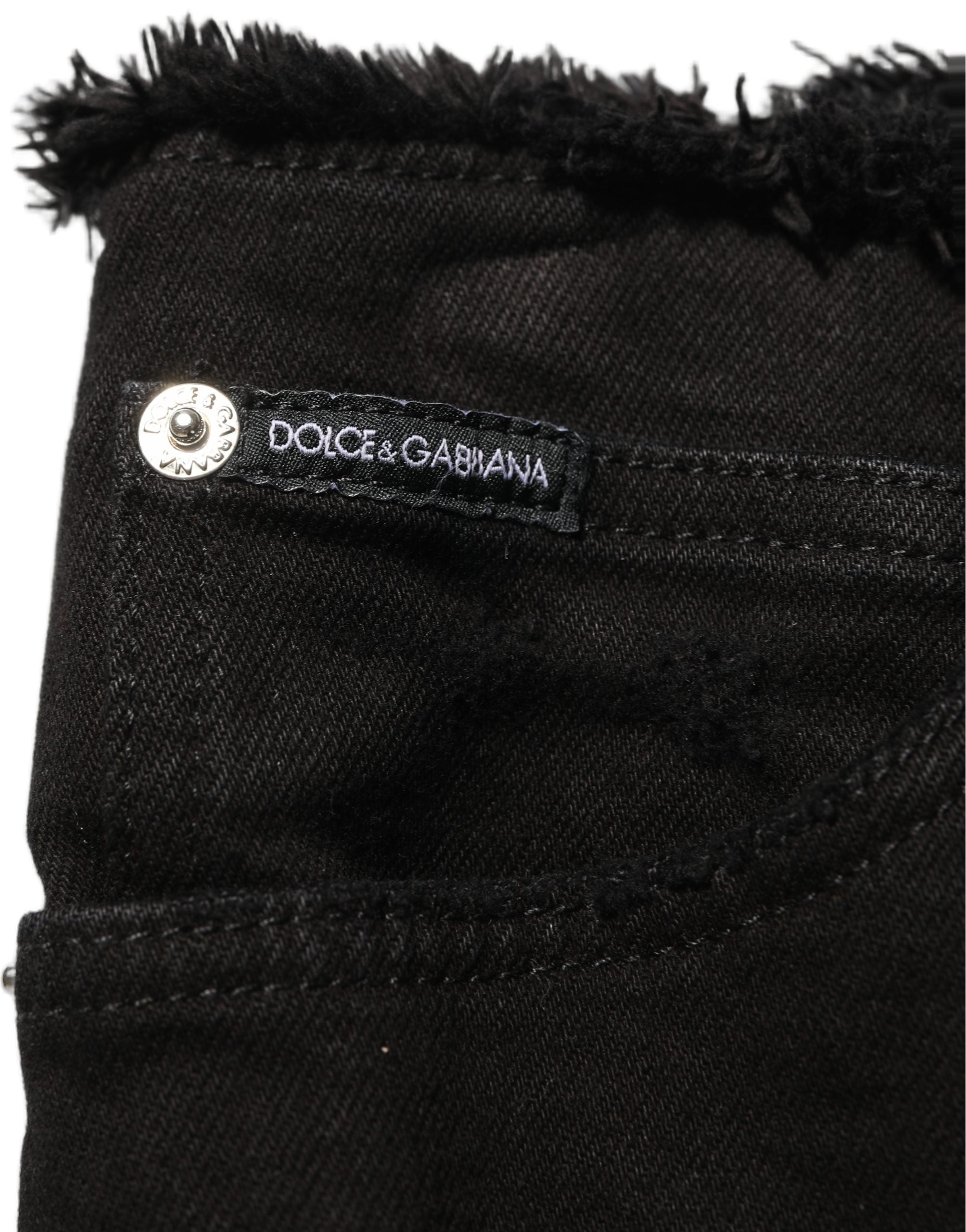 Dolce & Gabbana Black Cotton Skinny Denim Trouser Women's Jeans