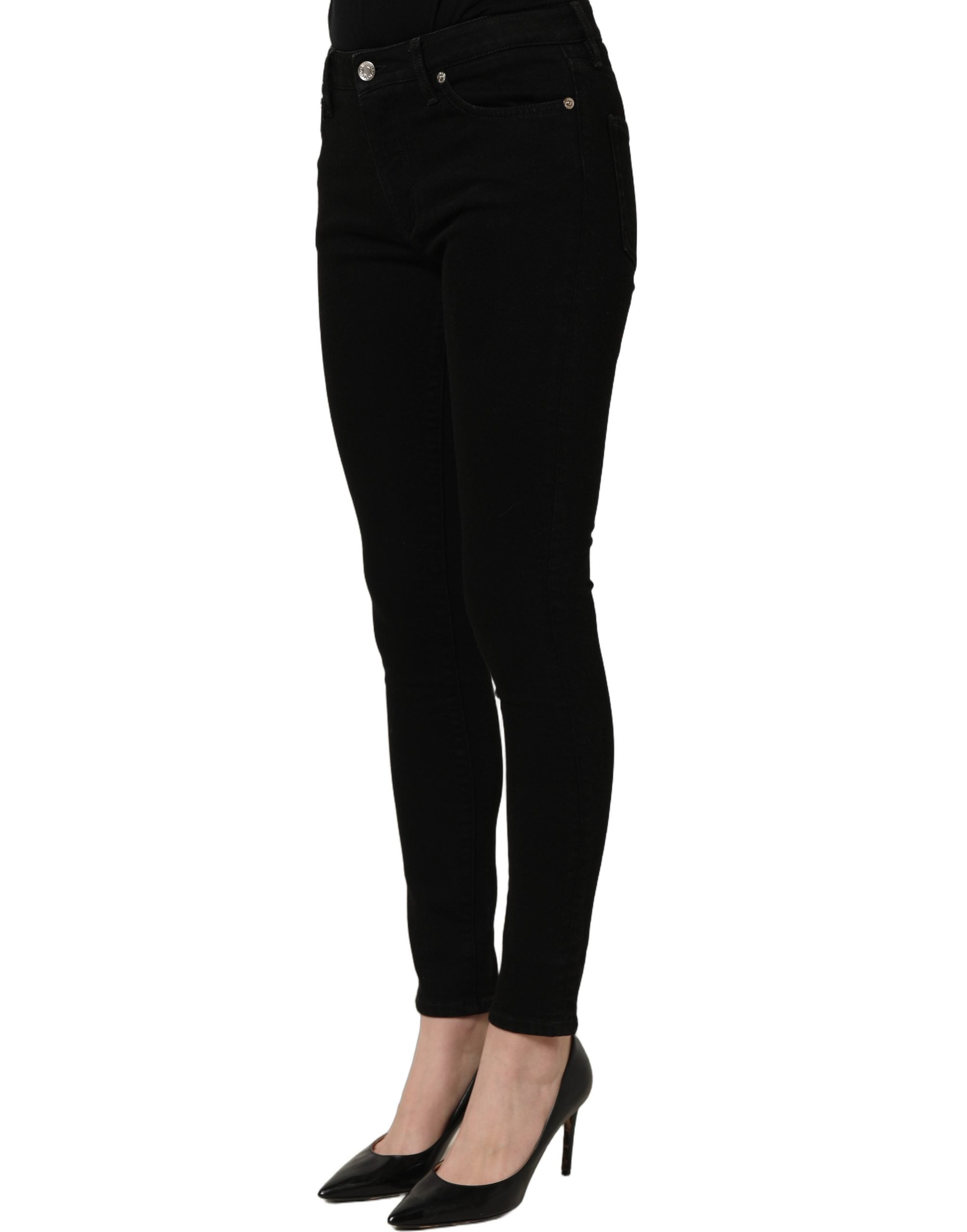 Dolce & Gabbana Black Cotton Stretch Skinny Denim Women's Jeans (Pre-Owned)