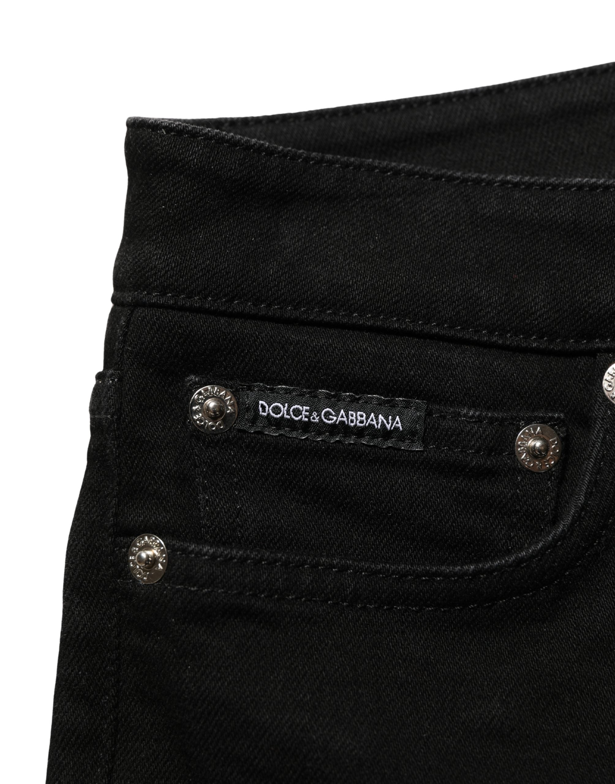 Dolce & Gabbana Black Cotton Stretch Skinny Denim Women's Jeans (Pre-Owned)
