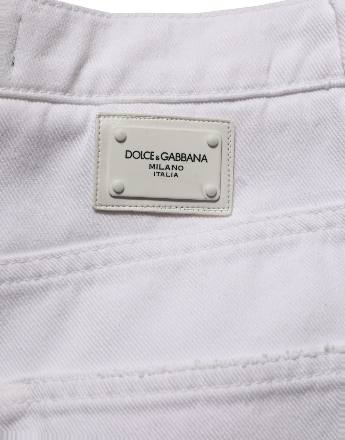Dolce & Gabbana White Cotton Stretch Wide Leg Denim Women's Jeans