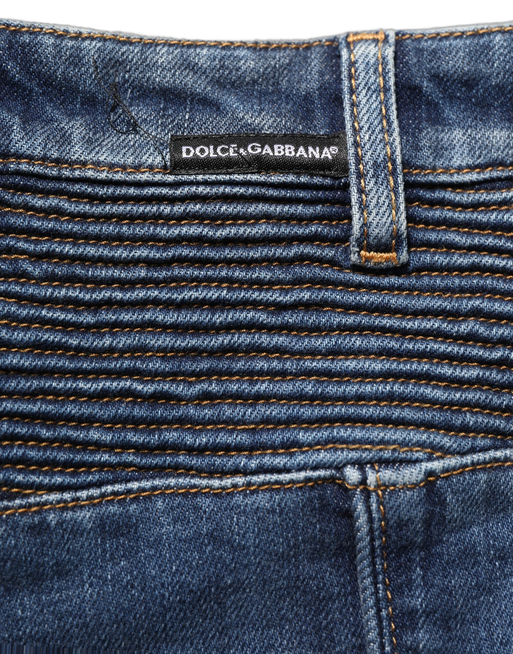 Dolce & Gabbana Dark Blue Cotton Stretch Skinny Denim Women's Jeans