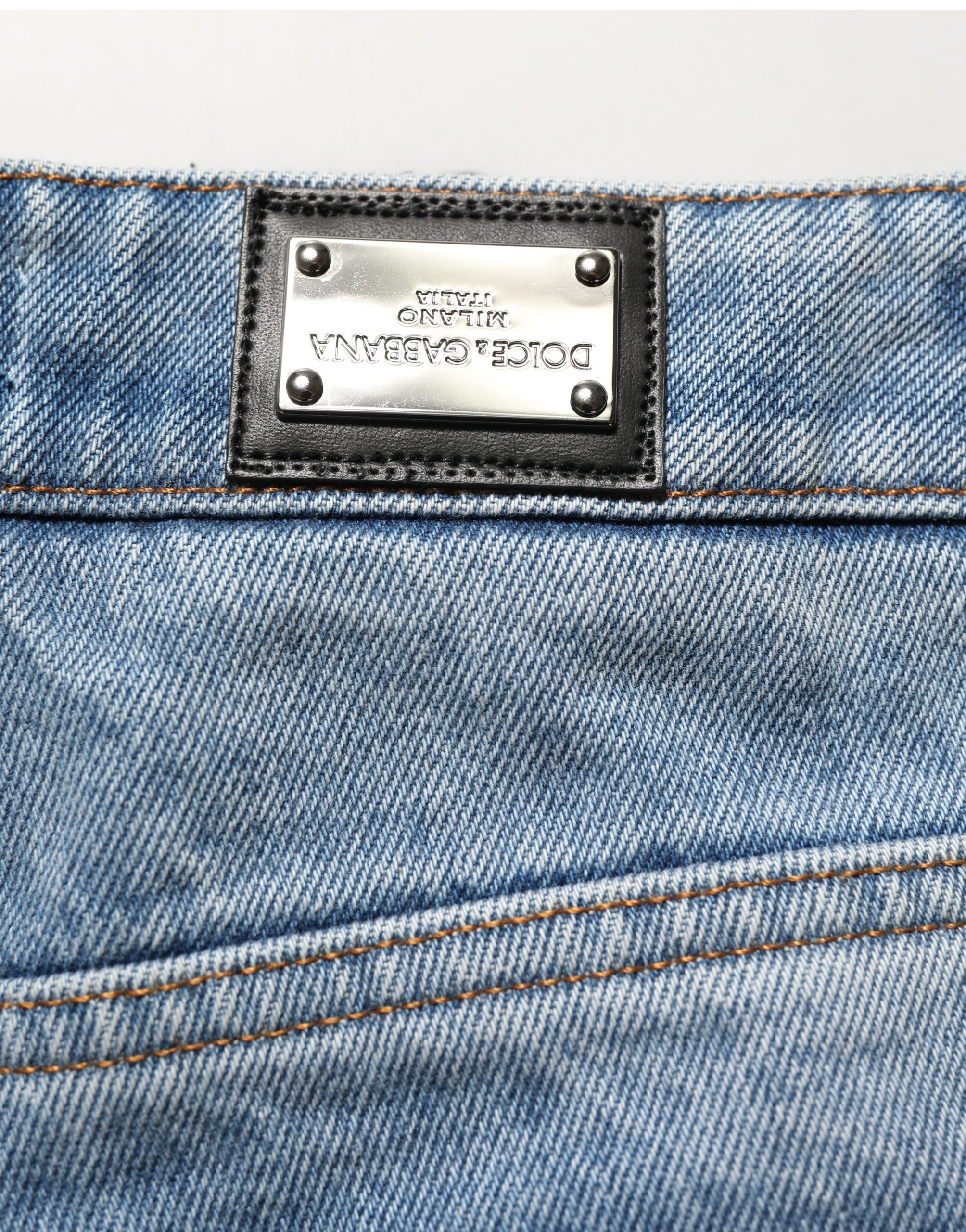Dolce & Gabbana Blue Cotton Boot Cut Denim Trouser Women's Jeans