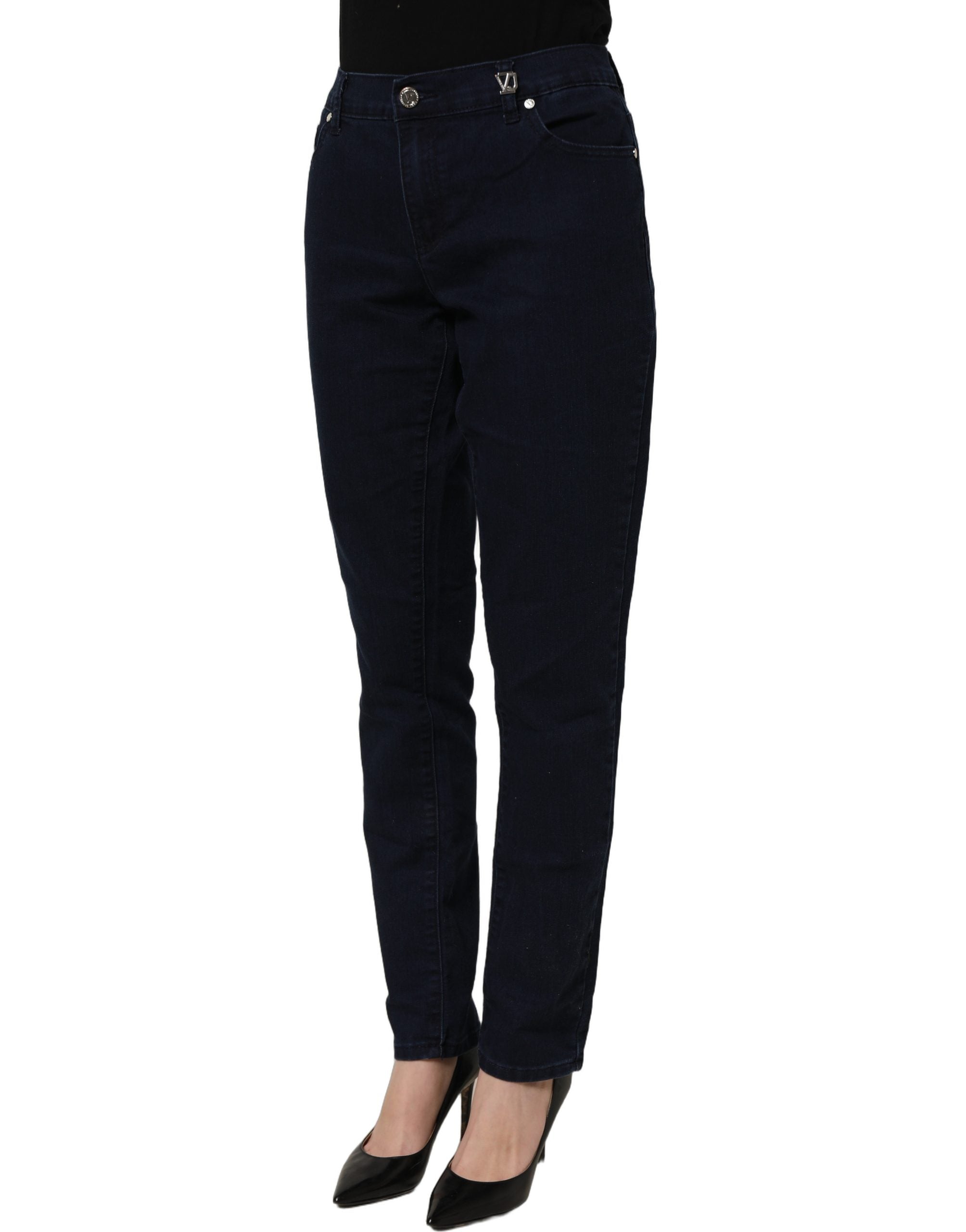 Versace Jeans Couture Blue High Waist Skinny Denim Trouser Women's Jeans (Pre-Owned)