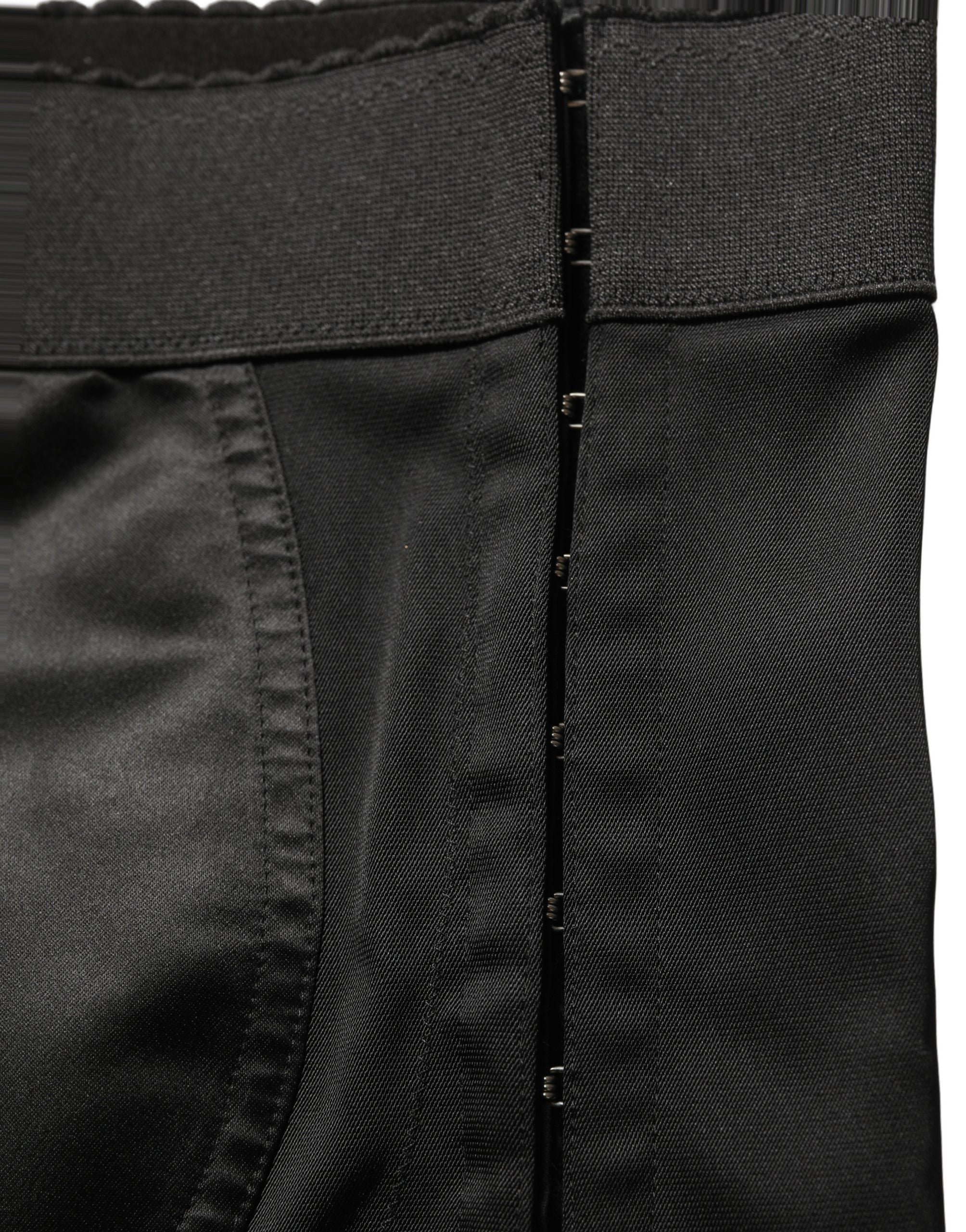 Dolce & Gabbana Black Nylon HighWaist Elastic Waistband Women's Shorts