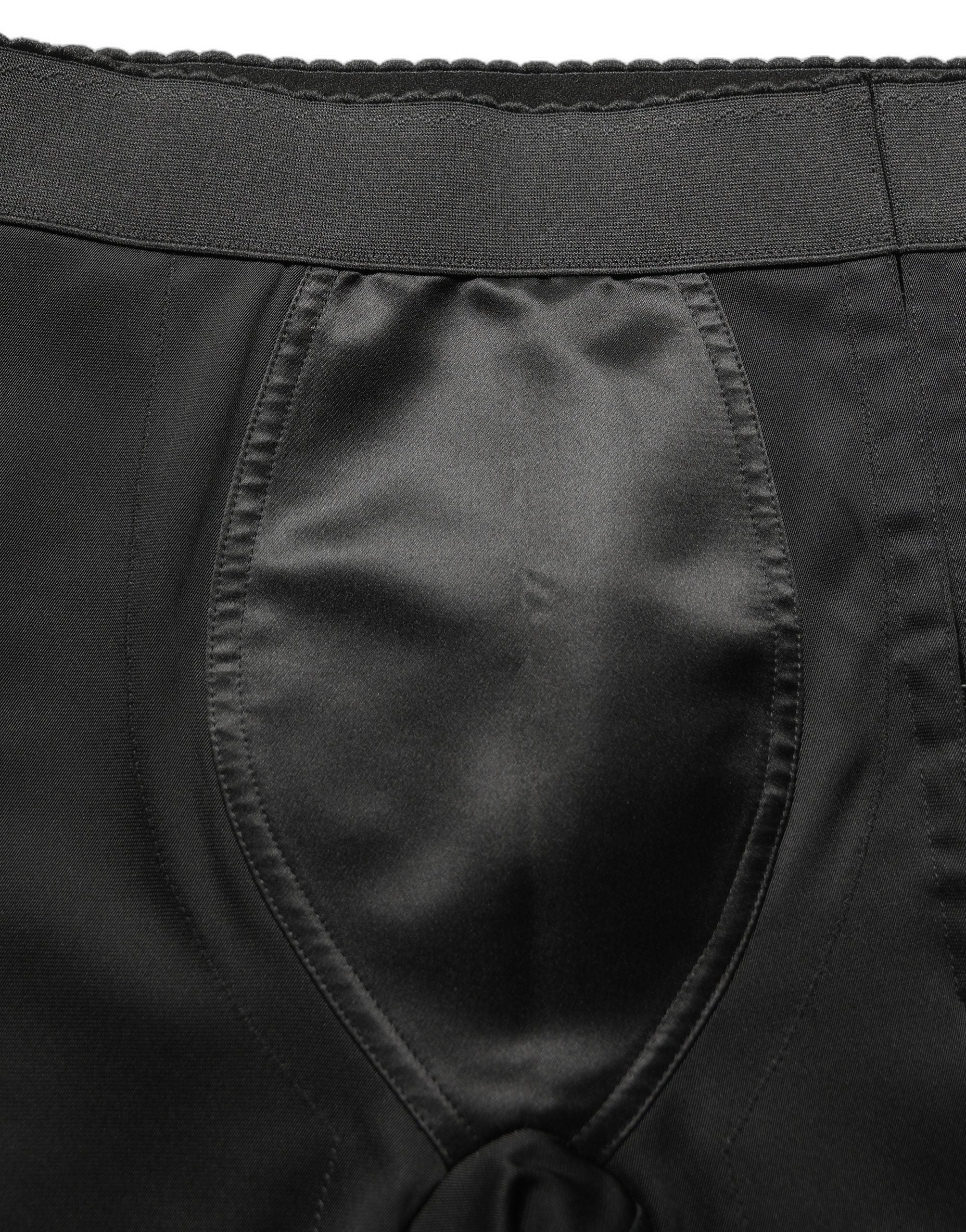 Dolce & Gabbana Black Nylon HighWaist Elastic Waistband Women's Shorts
