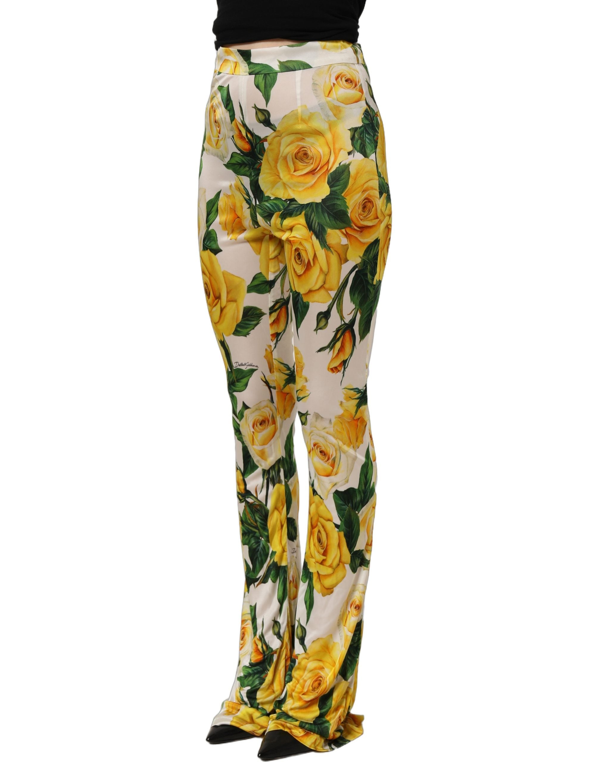 Dolce & Gabbana Multicolor Floral High Waist Straight Women's Pants
