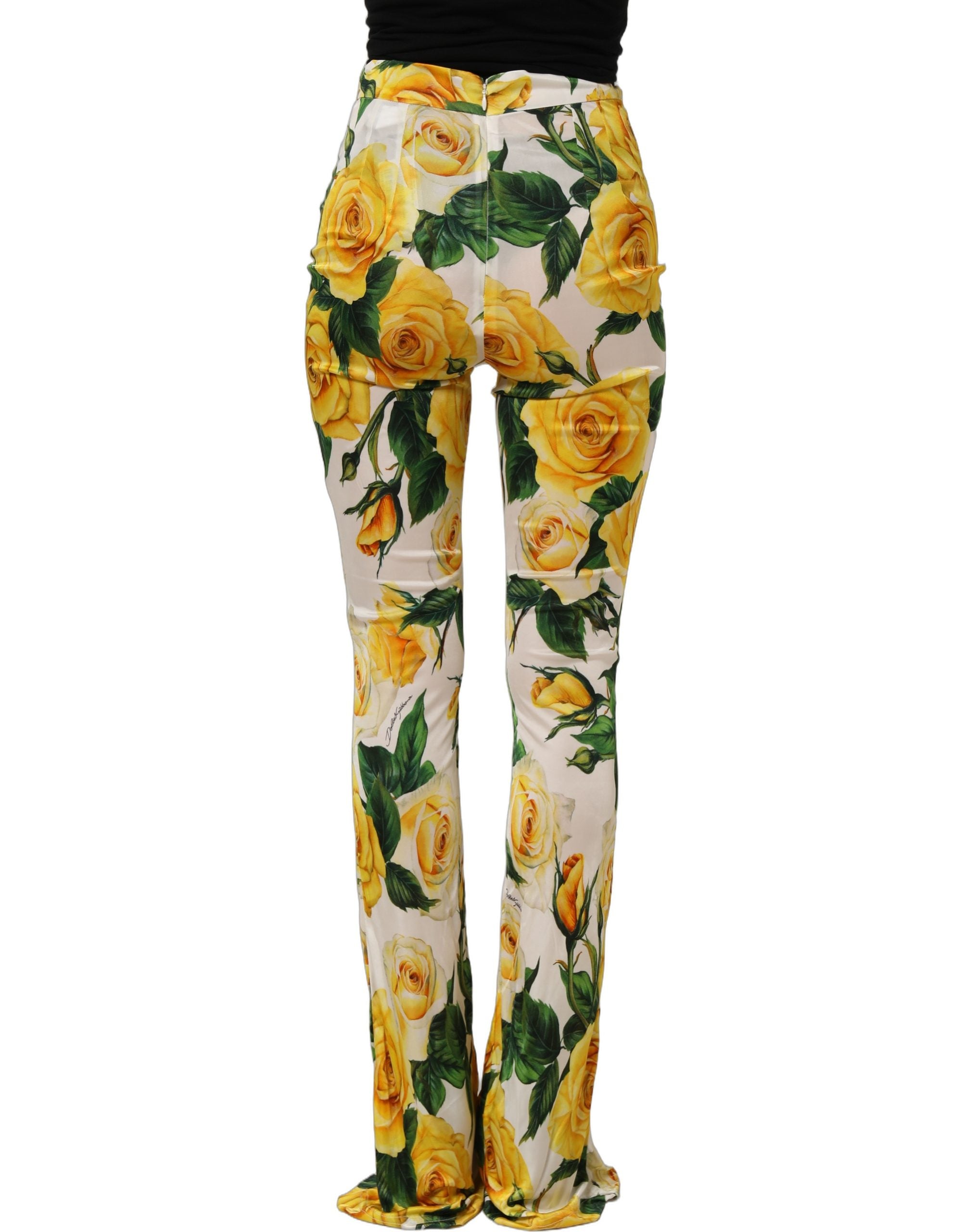 Dolce & Gabbana Multicolor Floral High Waist Straight Women's Pants