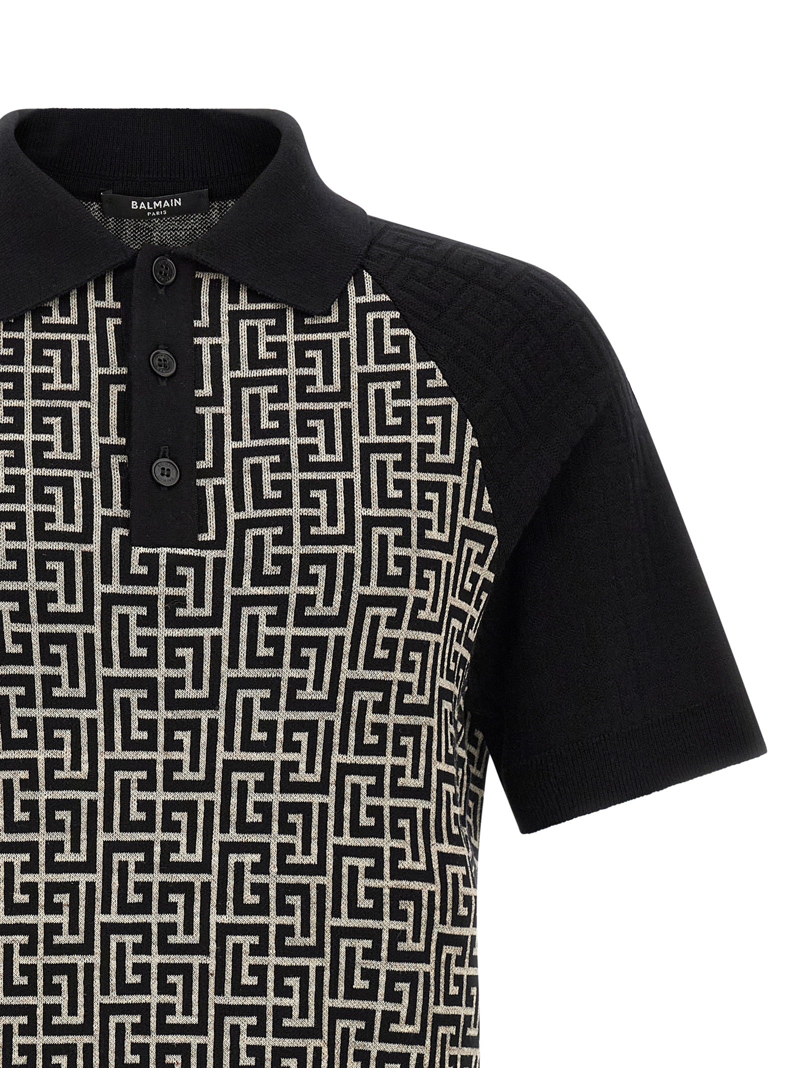 Balmain Bicolor Cotton Polo Men's Shirt