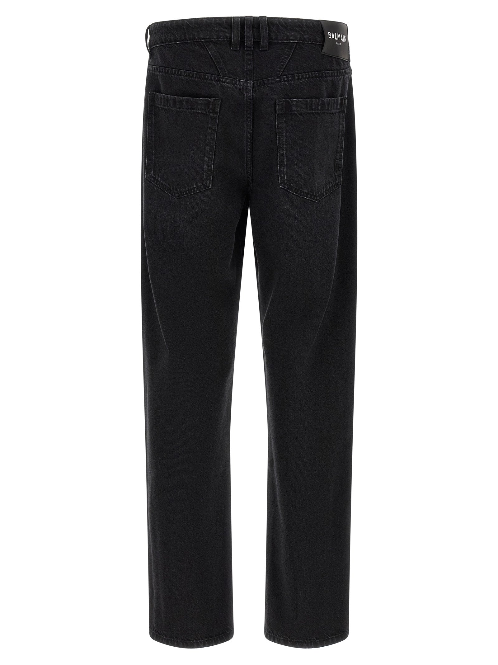 Balmain Black Cotton Straight-Leg Men's Jeans