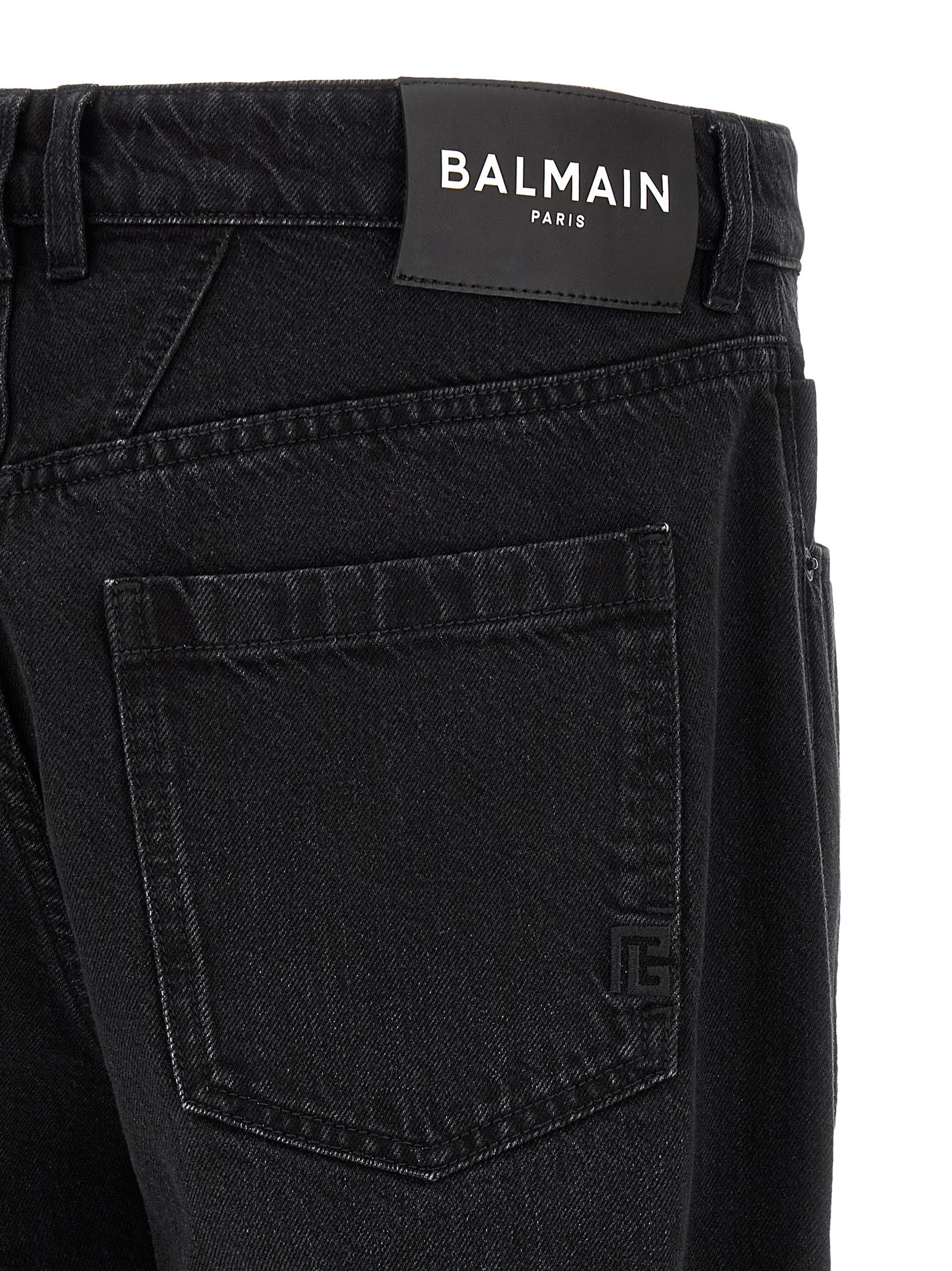 Balmain Black Cotton Straight-Leg Men's Jeans