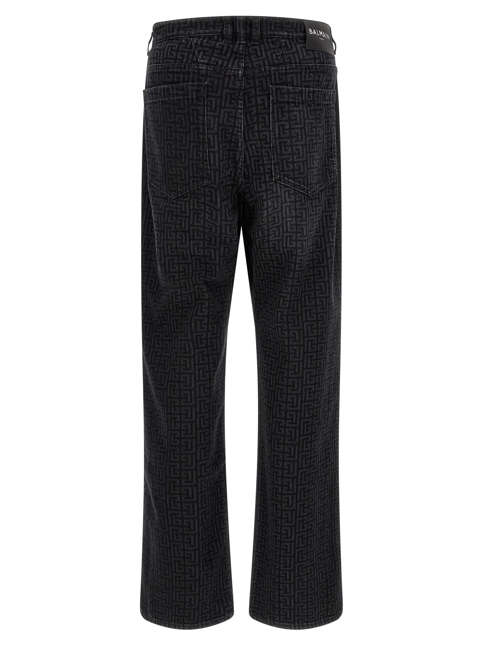 Balmain Black Cotton Straight-Leg Men's Jeans