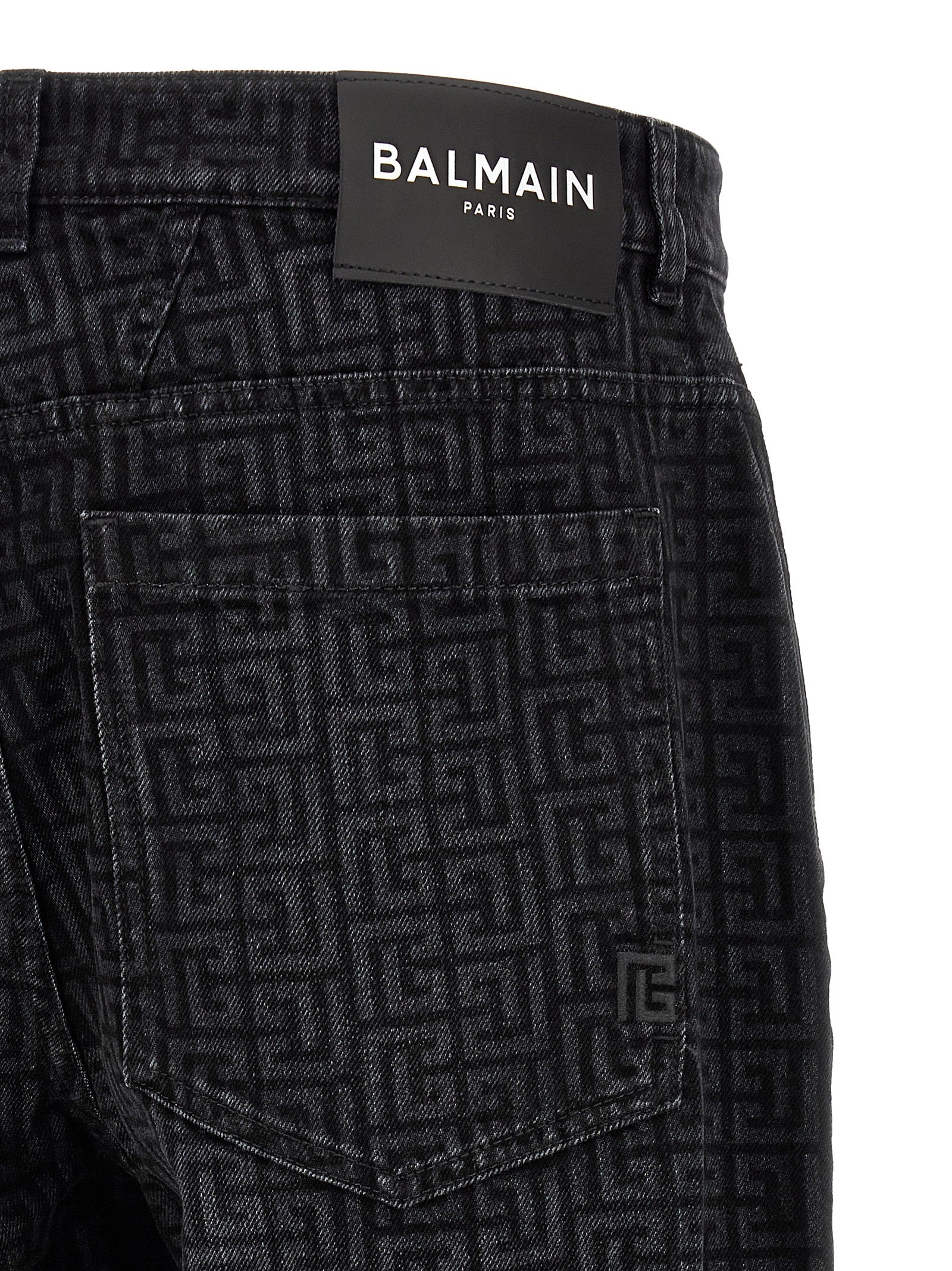 Balmain Black Cotton Straight-Leg Men's Jeans