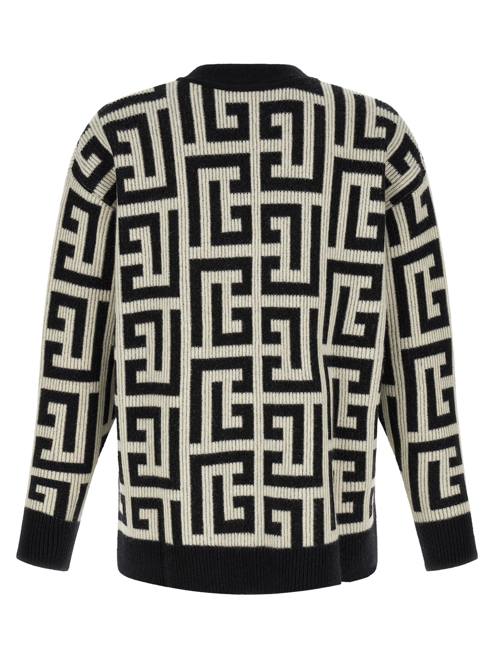 Balmain Bicolor Merino Wool Men's Cardigan