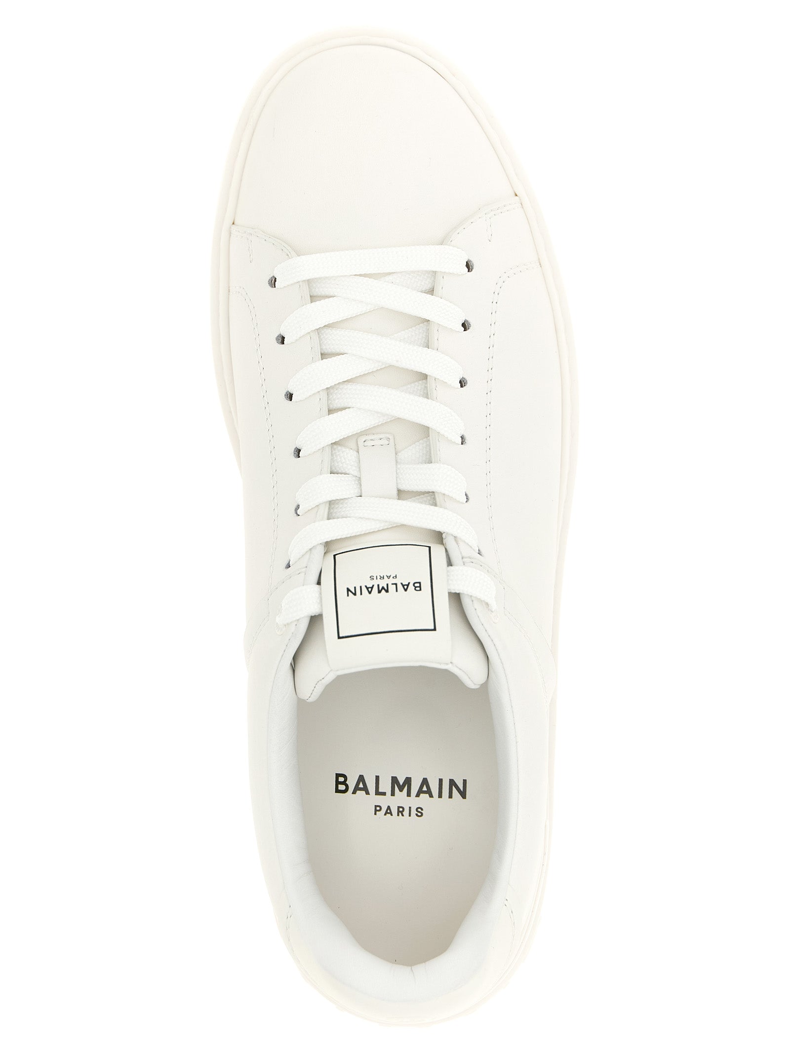 Balmain White Calfskin Low Top Men's Sneakers