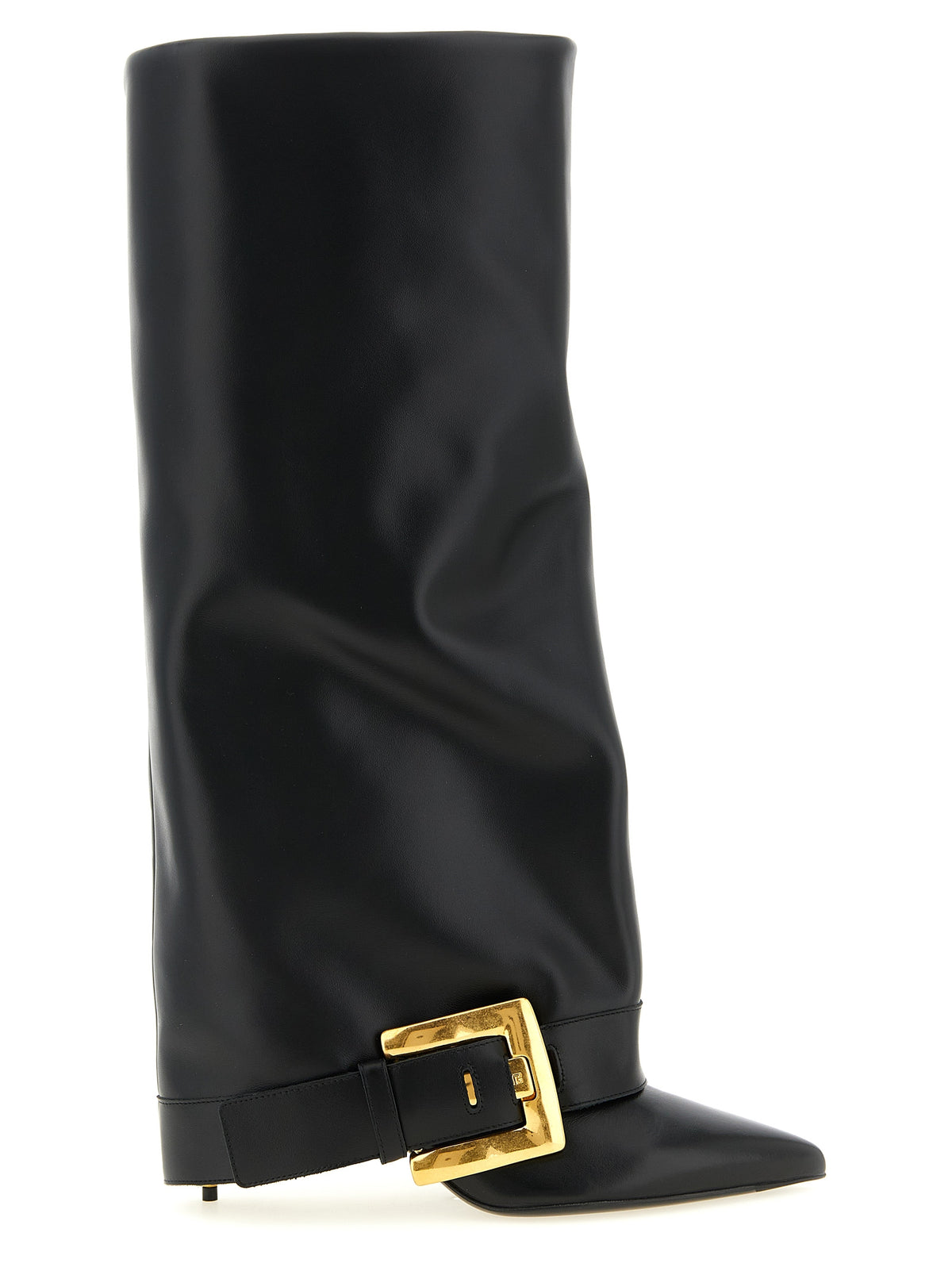 Balmain Black Calfskin Over The Women's Knee