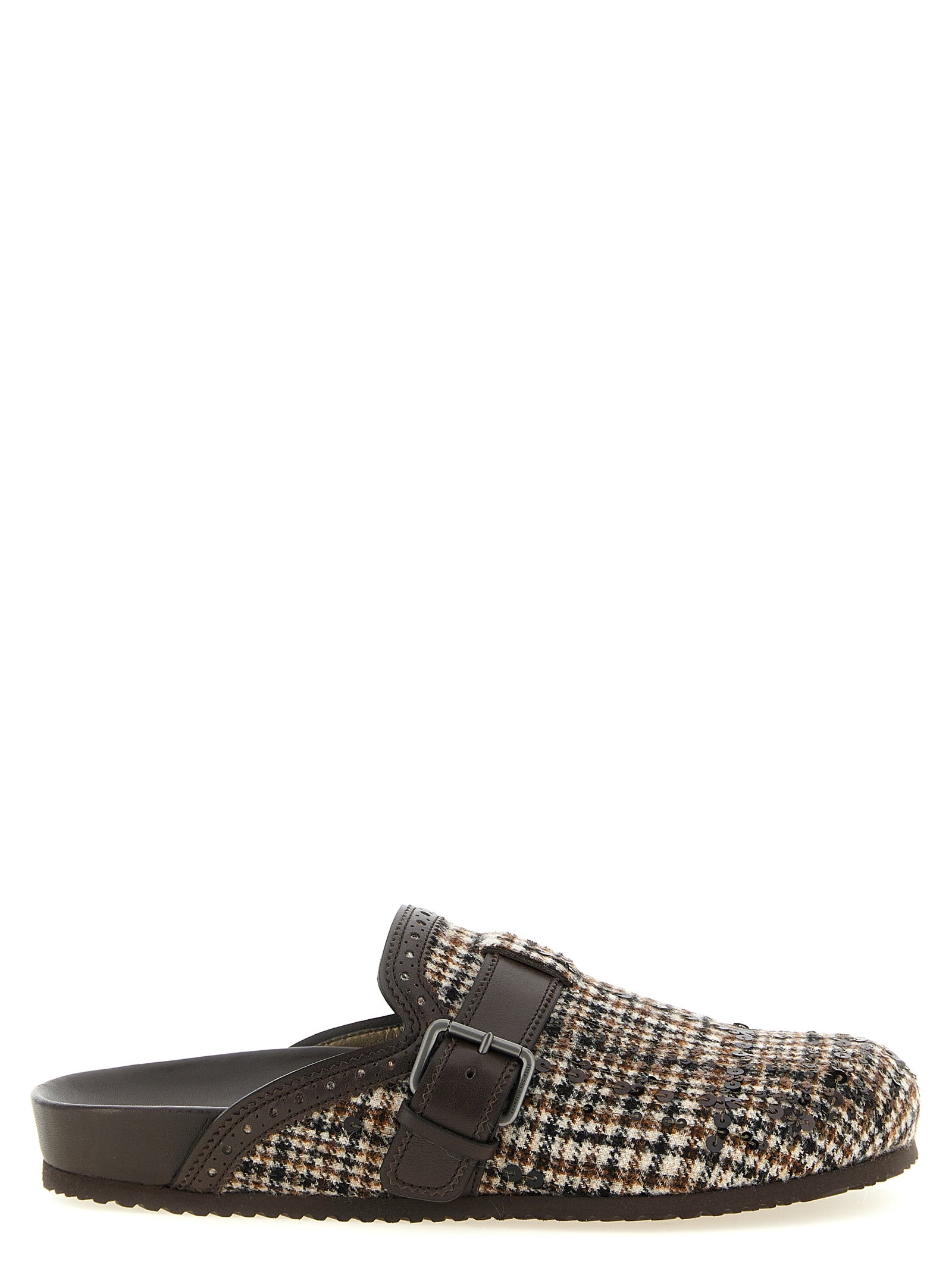 Brunello Cucinelli Brown Alpaca Leather Women's Clogs