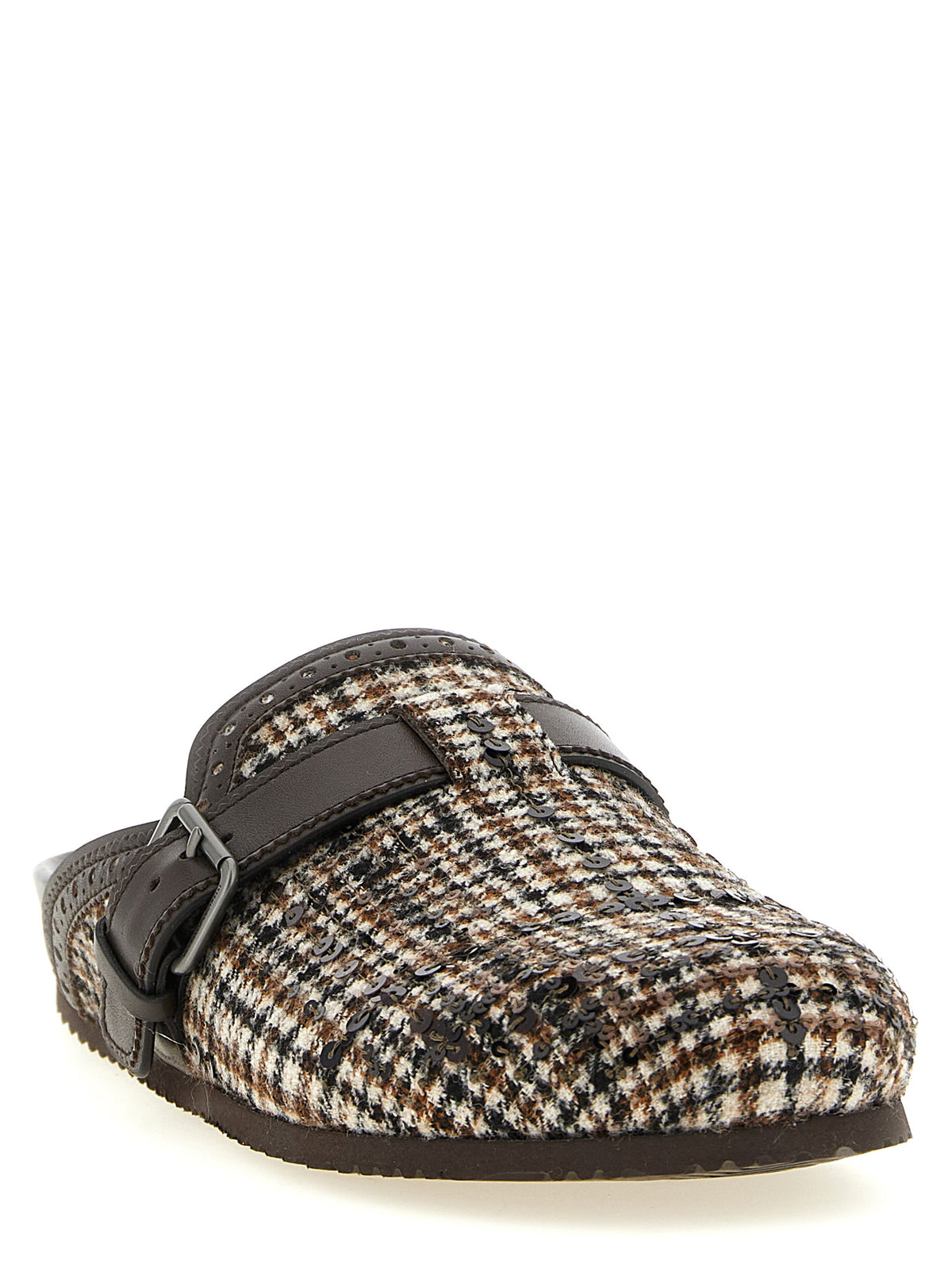Brunello Cucinelli Brown Alpaca Leather Women's Clogs