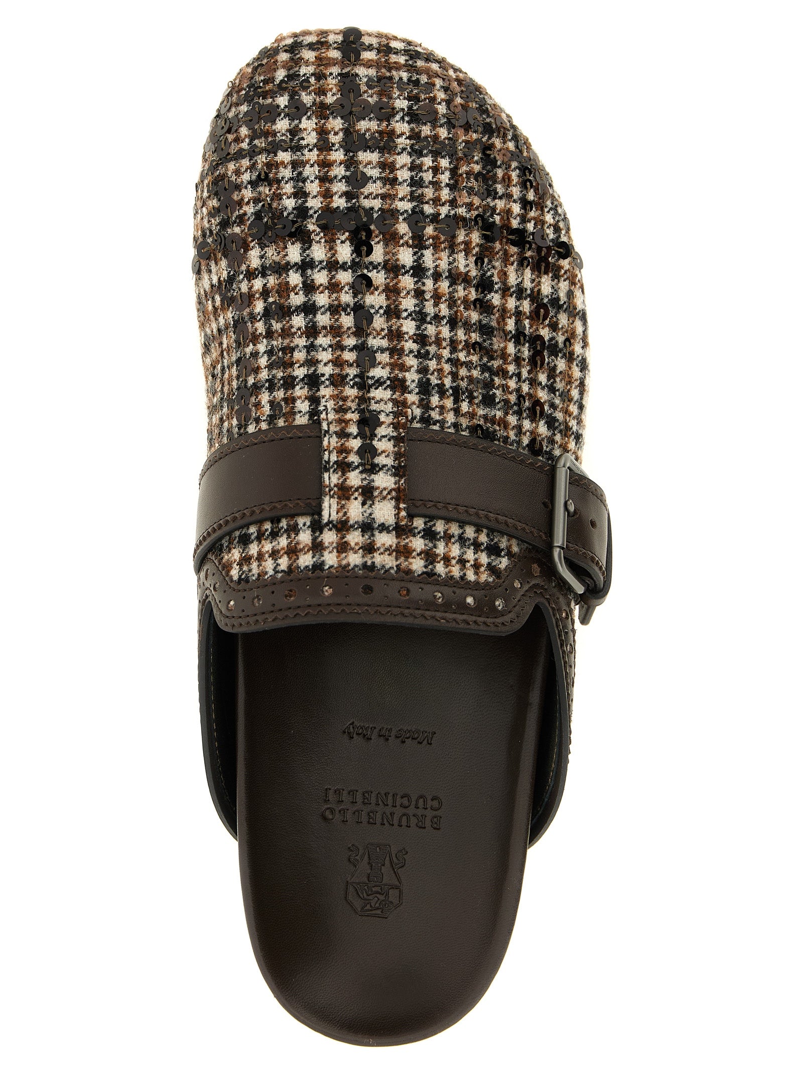 Brunello Cucinelli Brown Alpaca Leather Women's Clogs