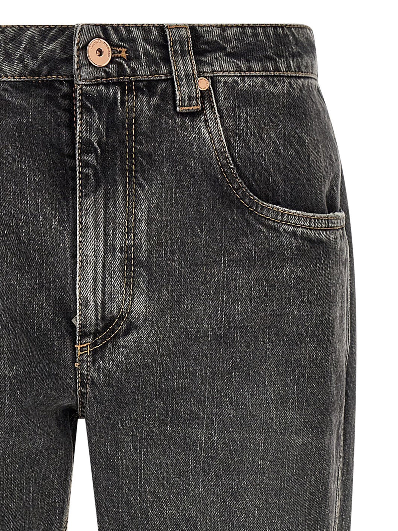 Brunello Cucinelli Gray Cotton Straight-Leg Women's Jeans