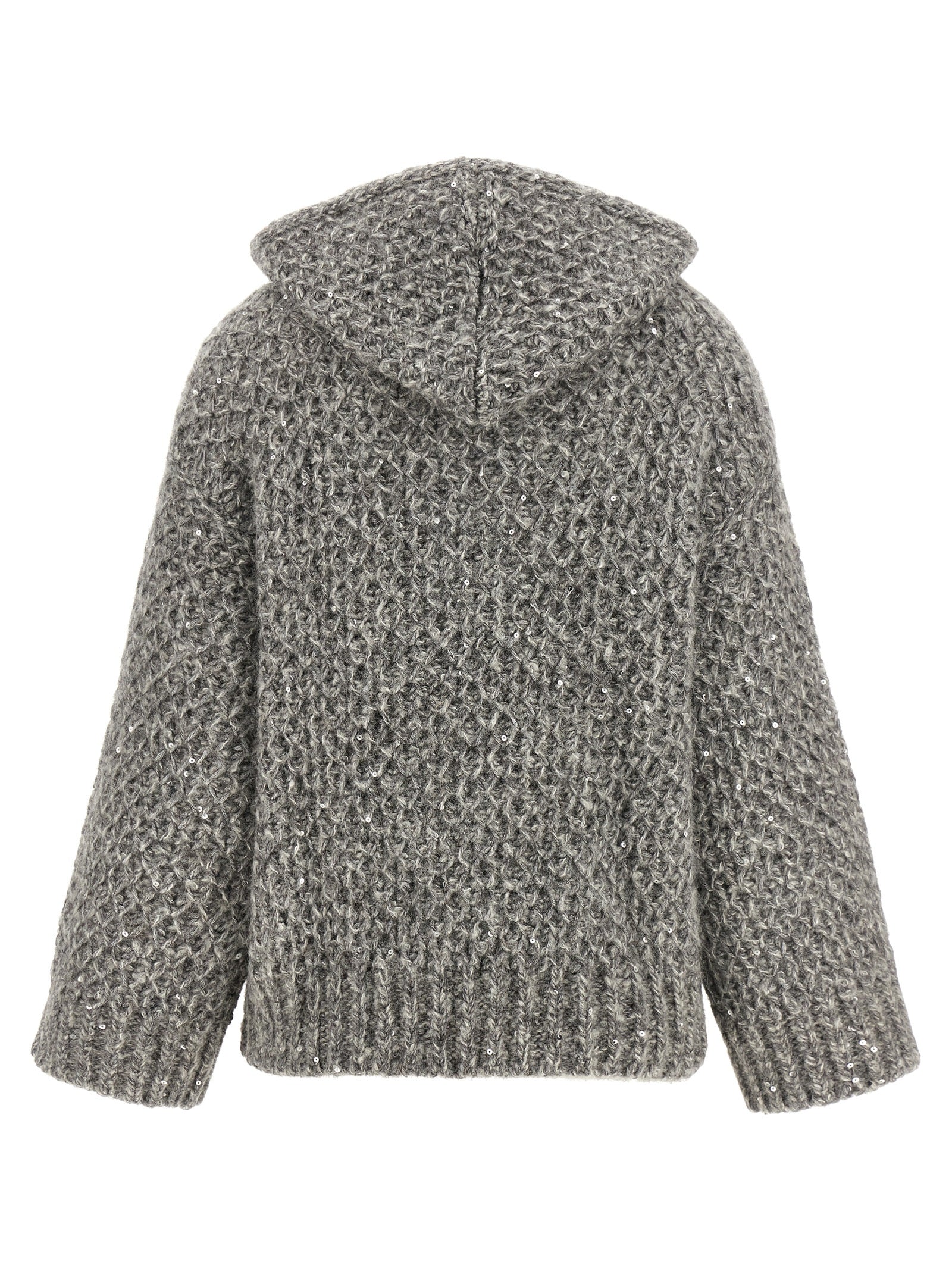 Peserico Gray Wool Women's Cardigan