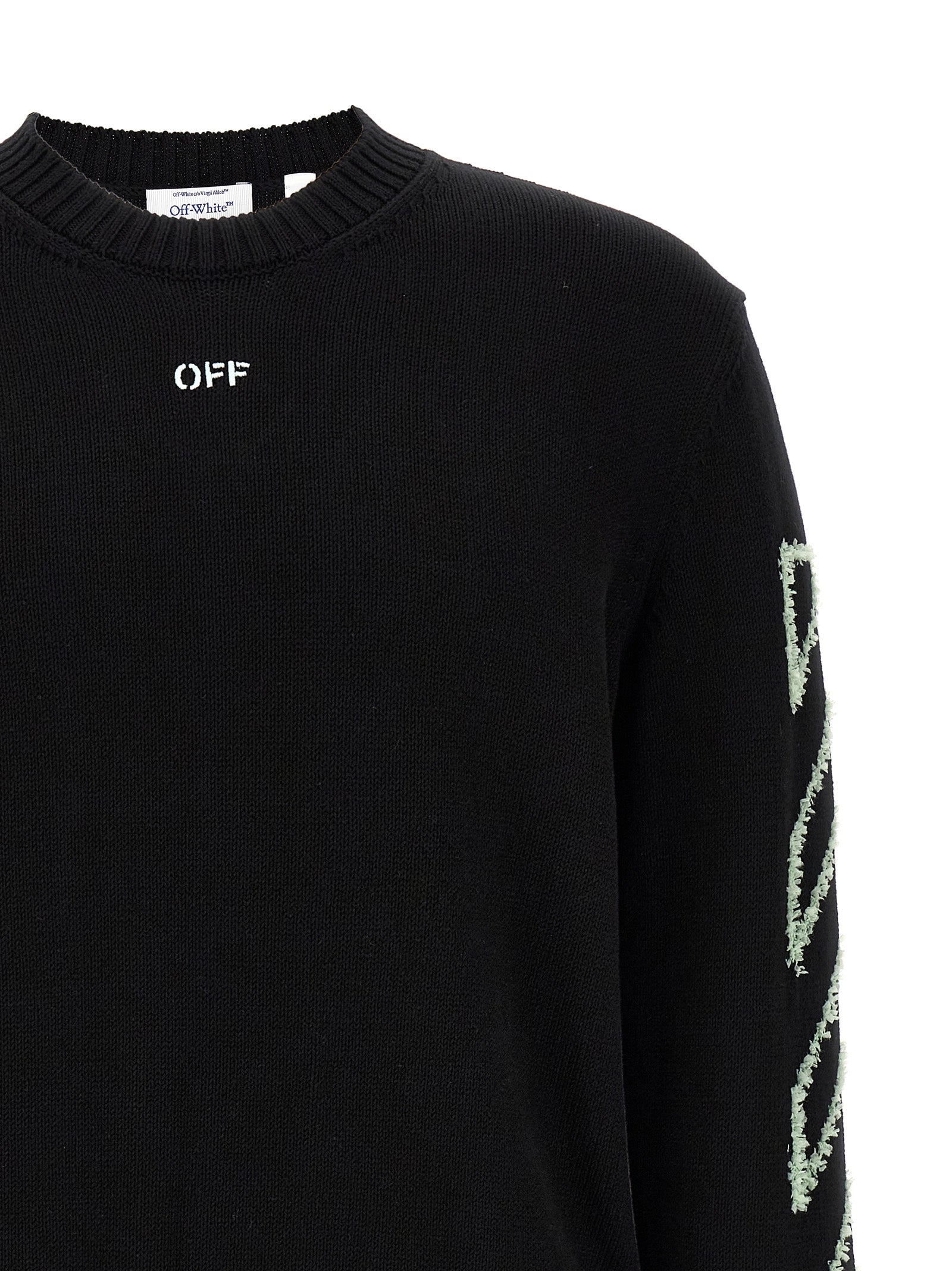 Off-White Black Cotton Men's Cardigan