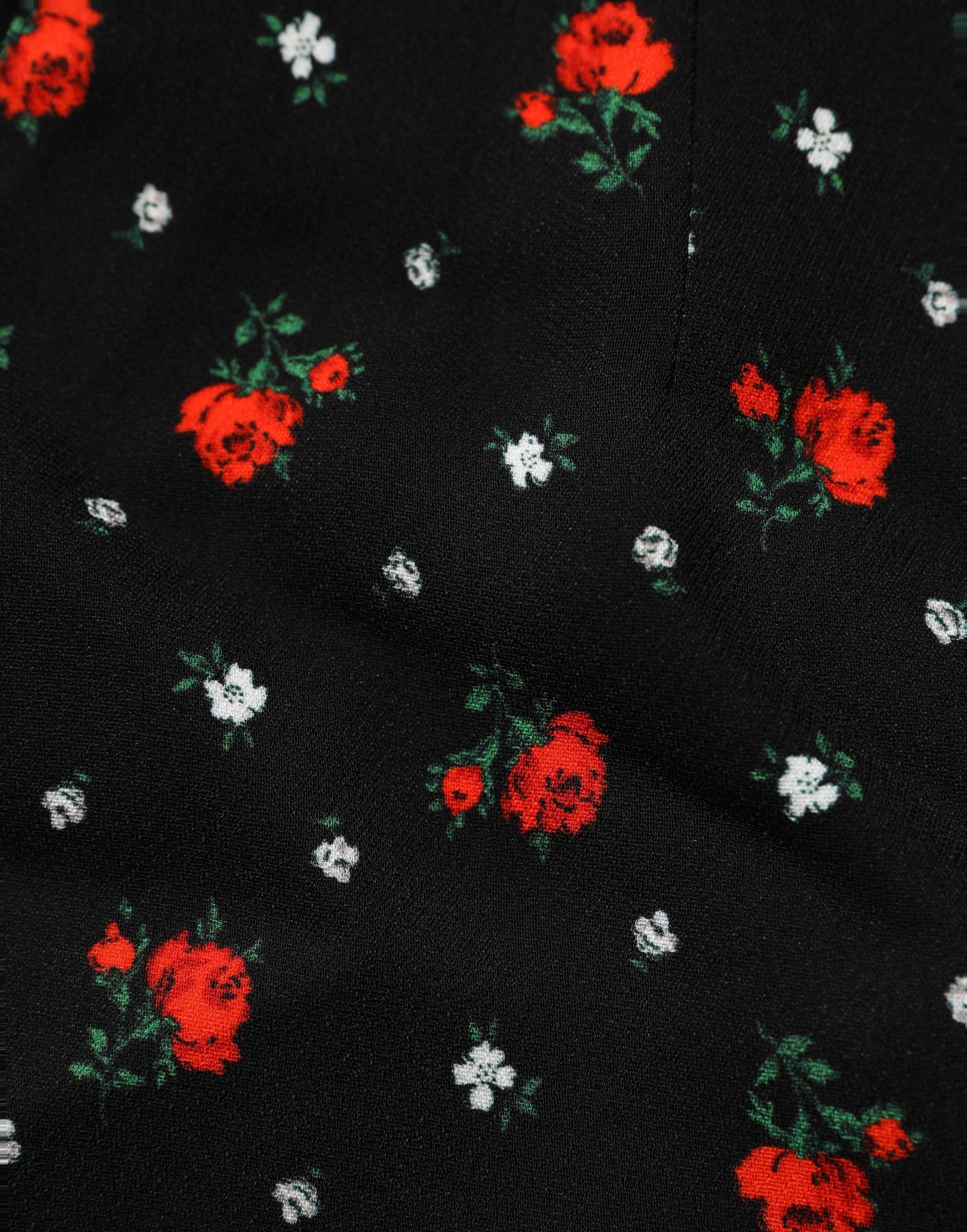 Dolce & Gabbana Black Floral High Rise Women Hot Pants Women's Shorts
