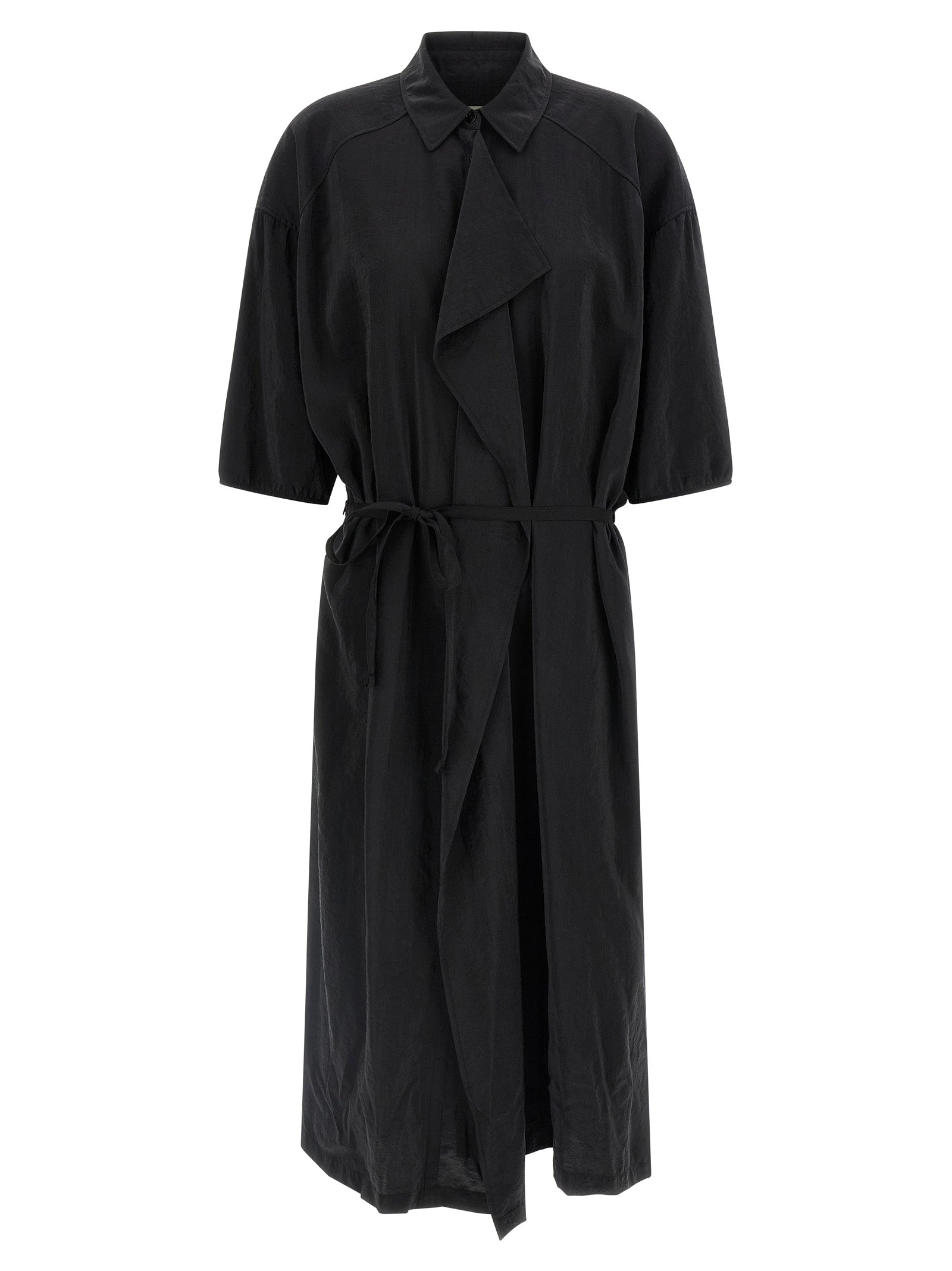 Lemaire Black Silk Midi Women's Dress