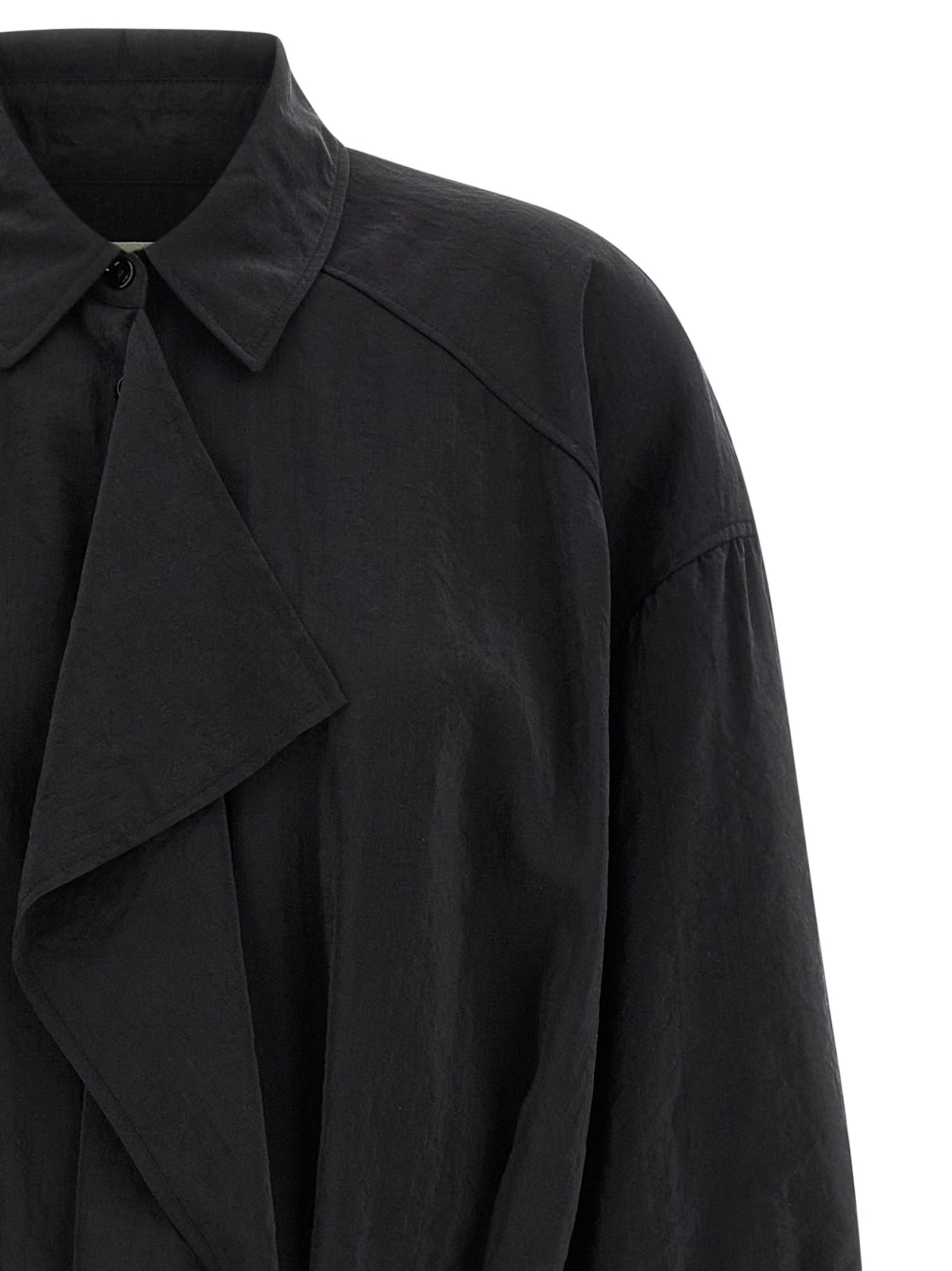 Lemaire Black Silk Midi Women's Dress