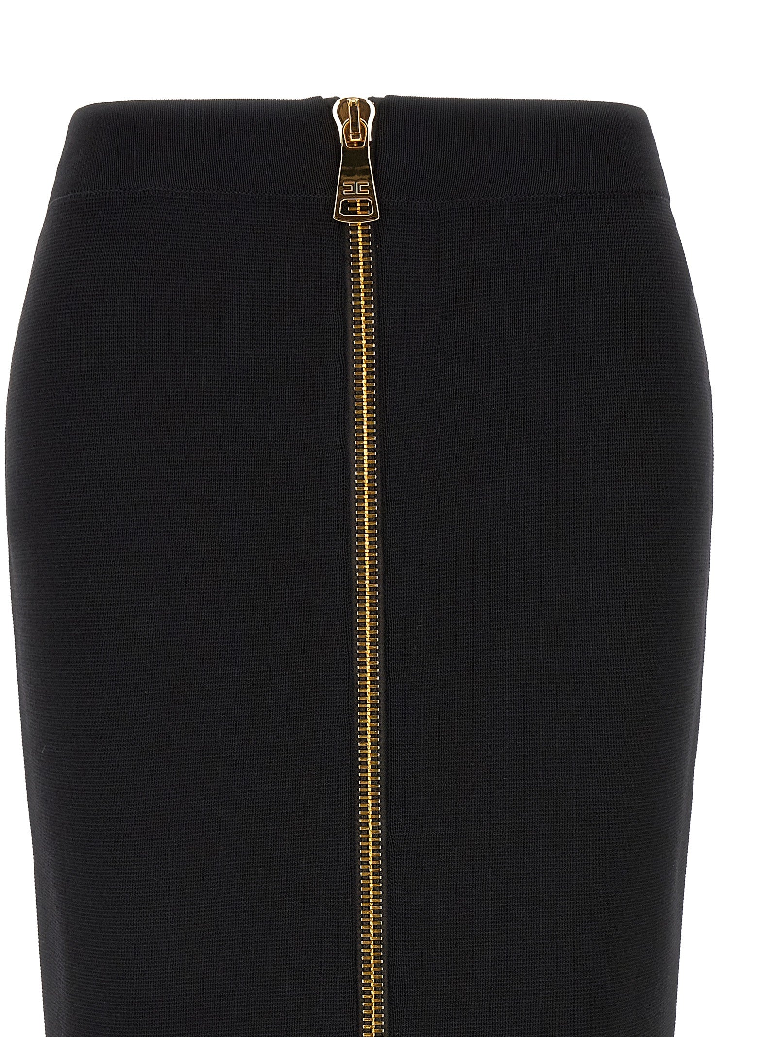 Elisabetta Franchi Black Viscose Midi Women's Skirt