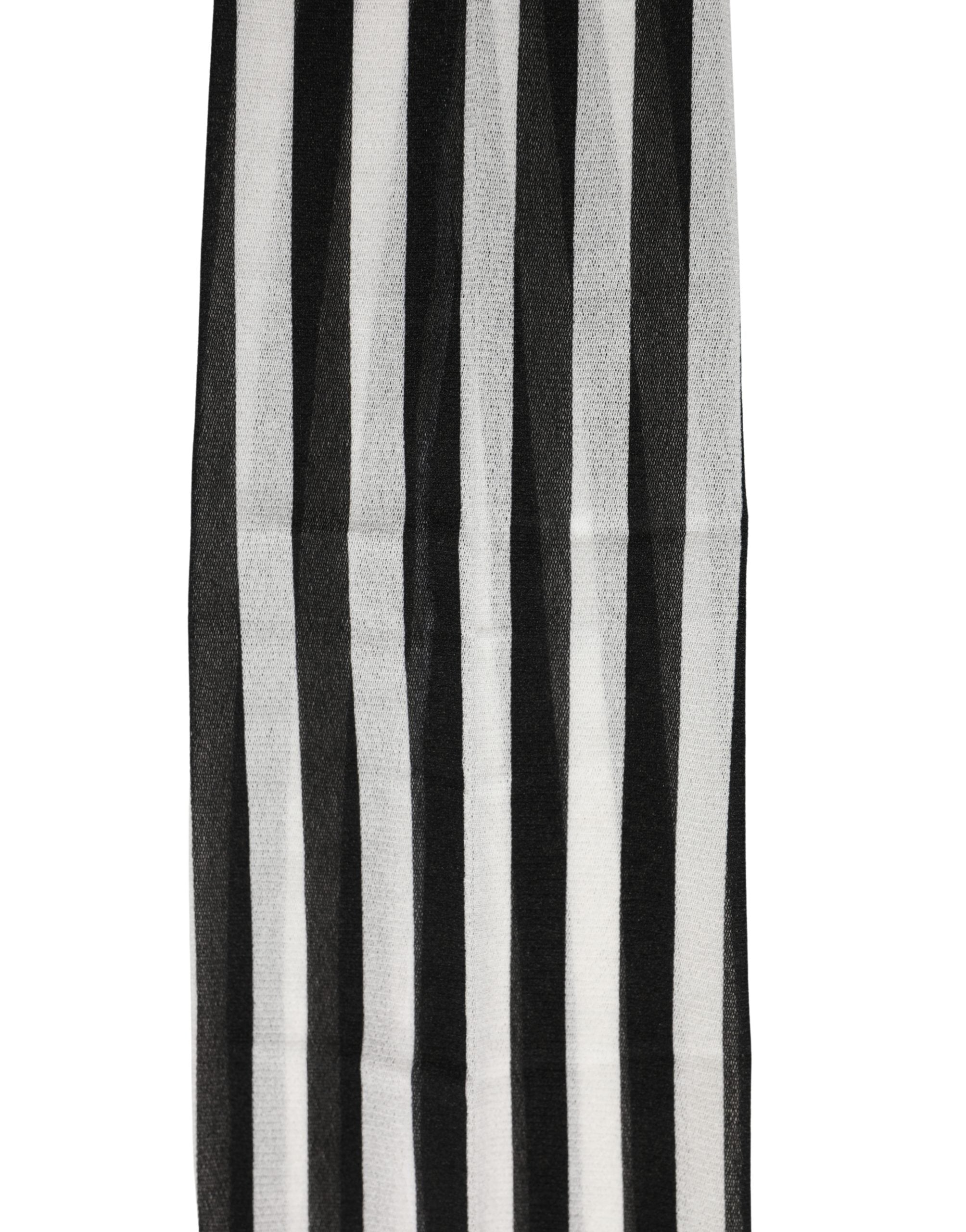 Dolce & Gabbana Black White Stripes Tights Stocking Pantyhose Women's Socks