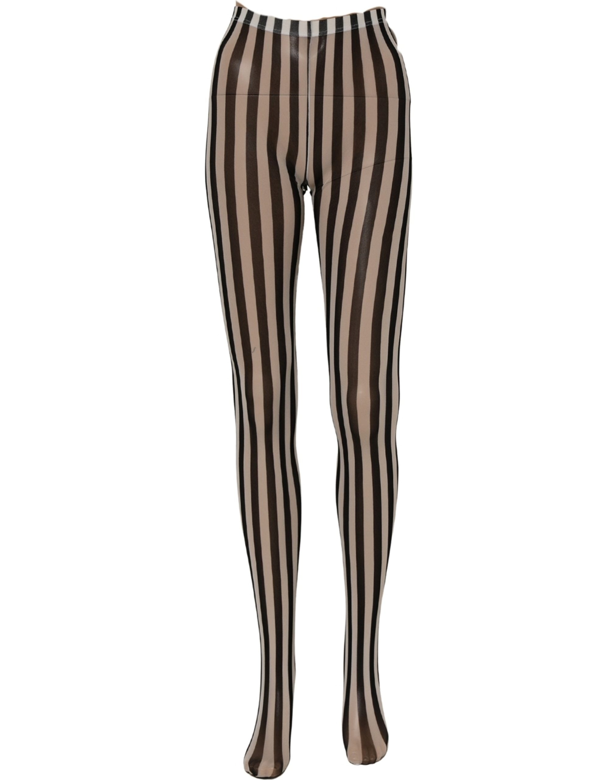 Dolce & Gabbana Black White Stripes Tights Stocking Pantyhose Women's Socks