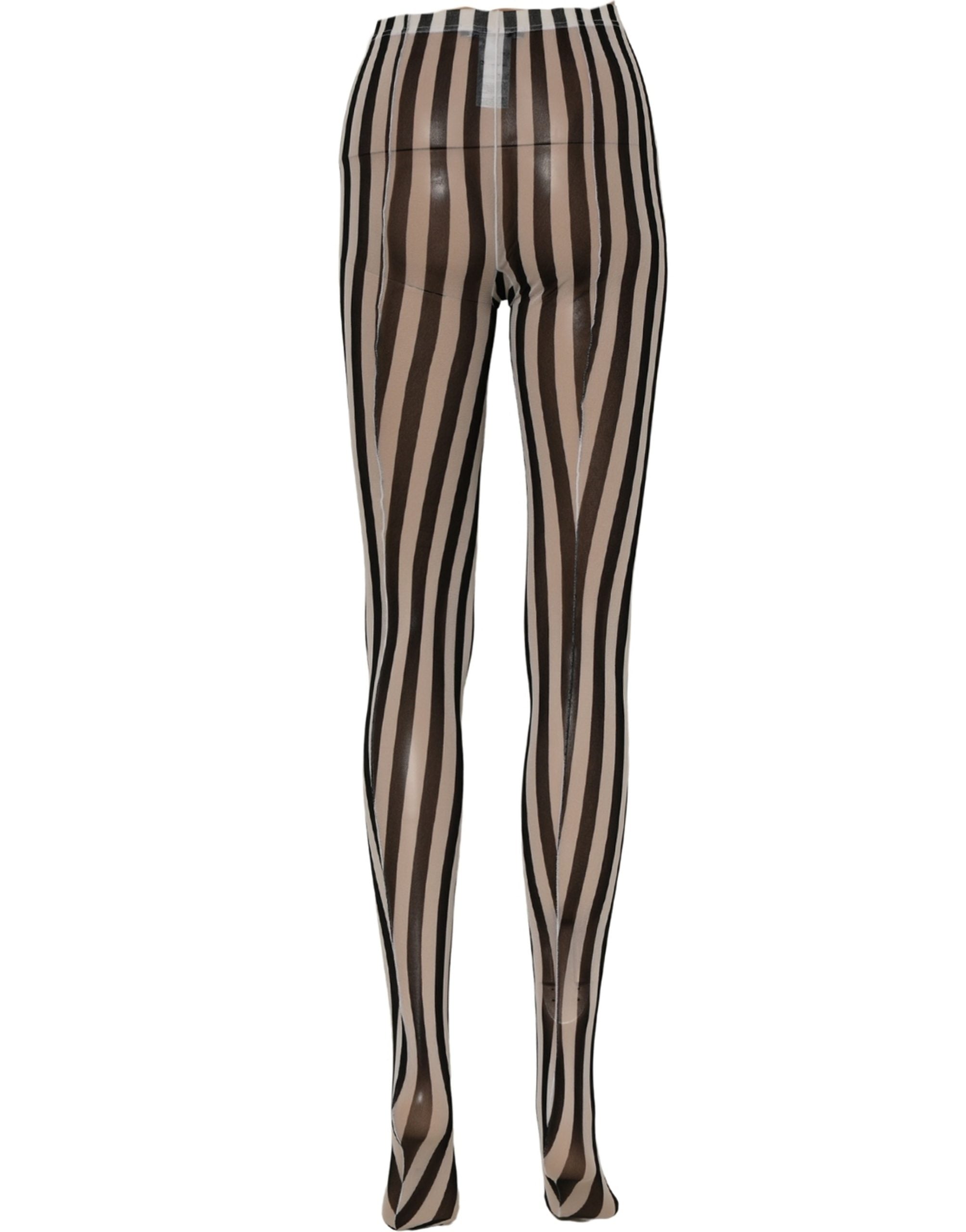 Dolce & Gabbana Black White Stripes Tights Stocking Pantyhose Women's Socks