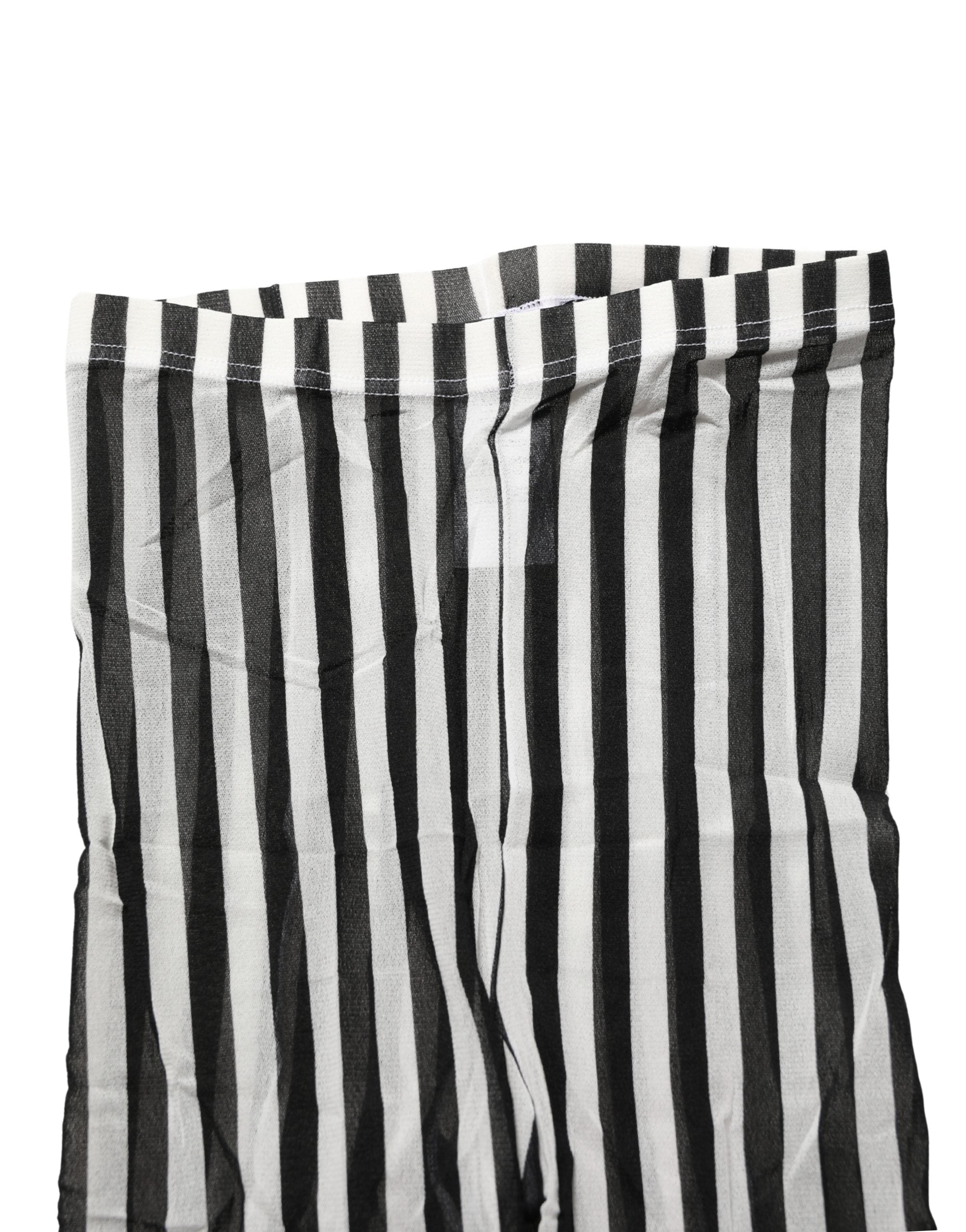 Dolce & Gabbana Black White Stripes Tights Stocking Pantyhose Women's Socks