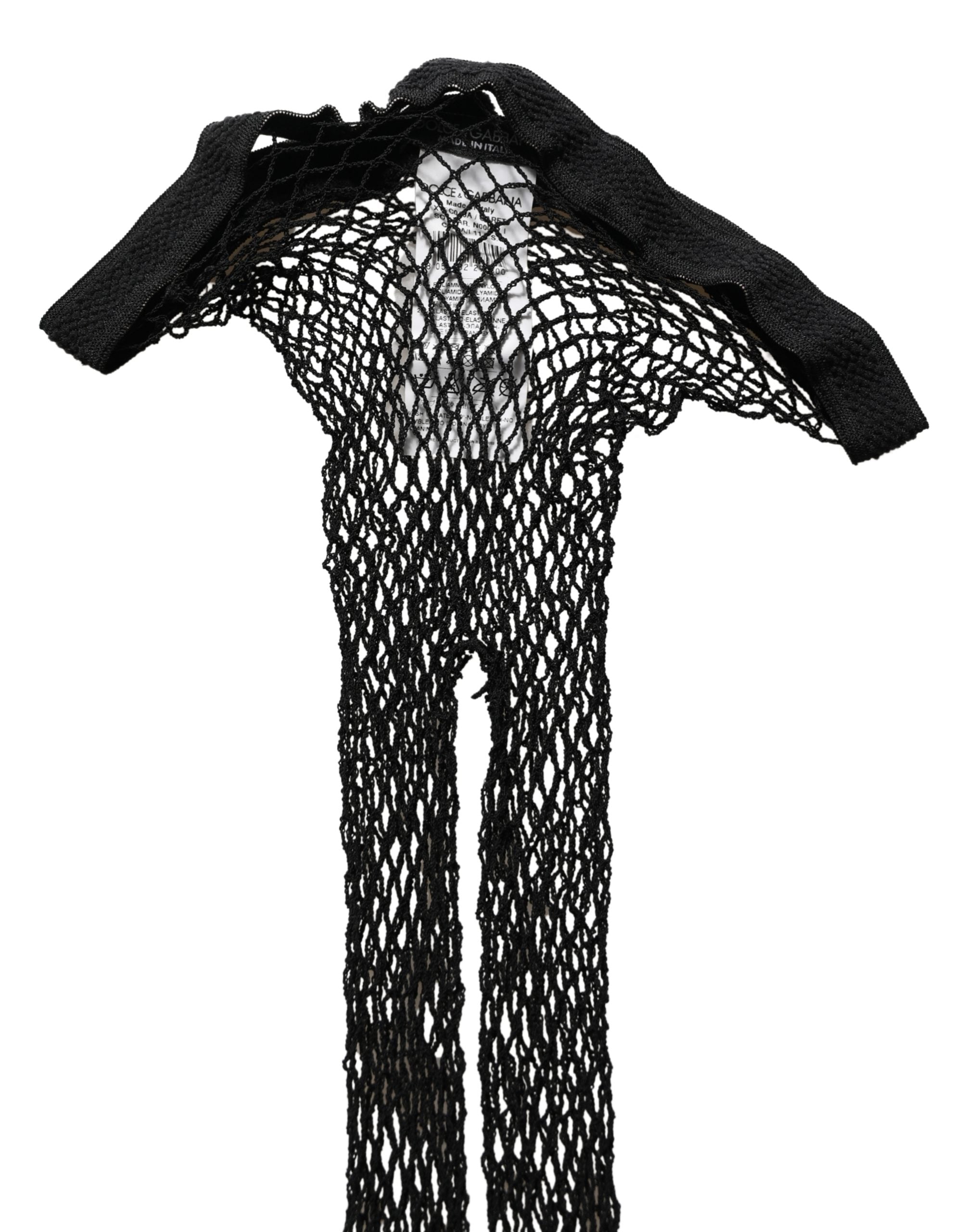 Dolce & Gabbana Black Fishnet Tights Stocking Pantyhose One Size Women's Socks (Pre-Owned)