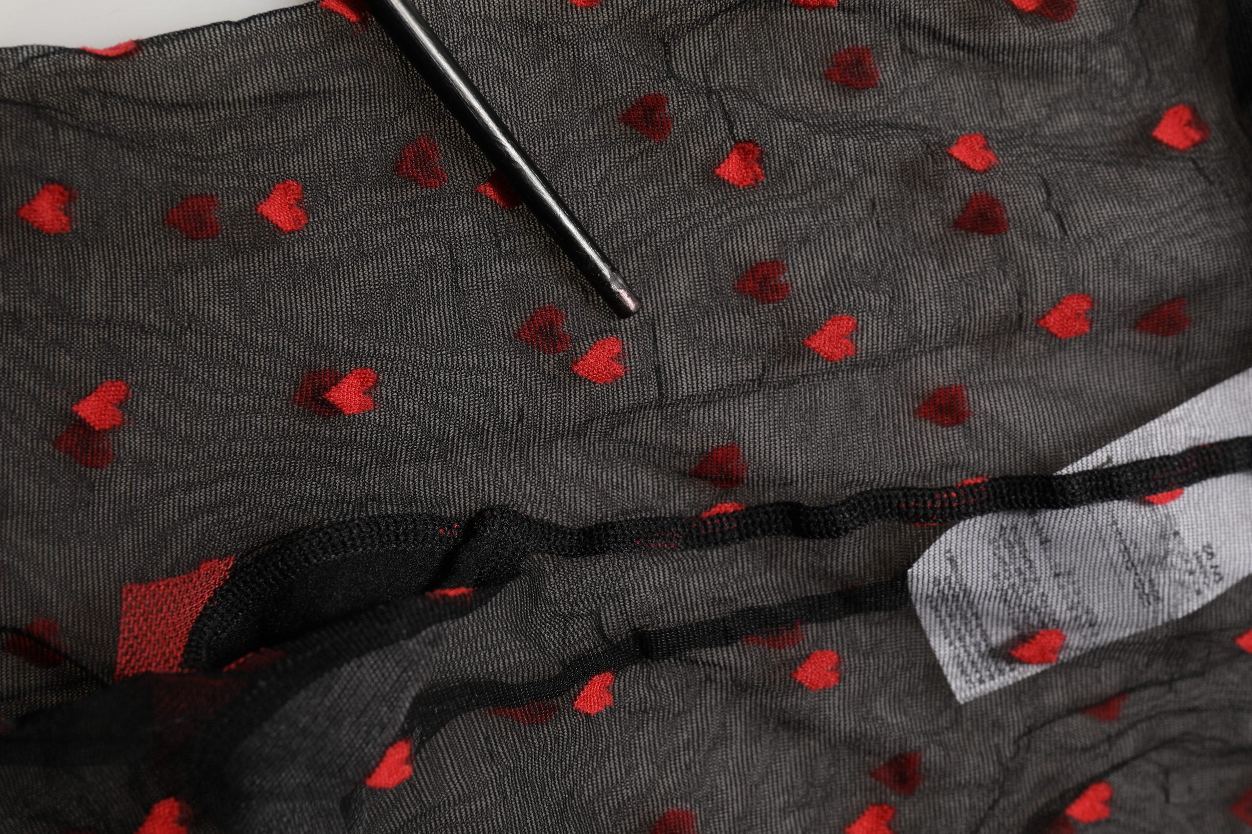 Dolce & Gabbana Black Nylon Hearts Tights Stocking Pantyhose Women's Socks (Pre-Owned)