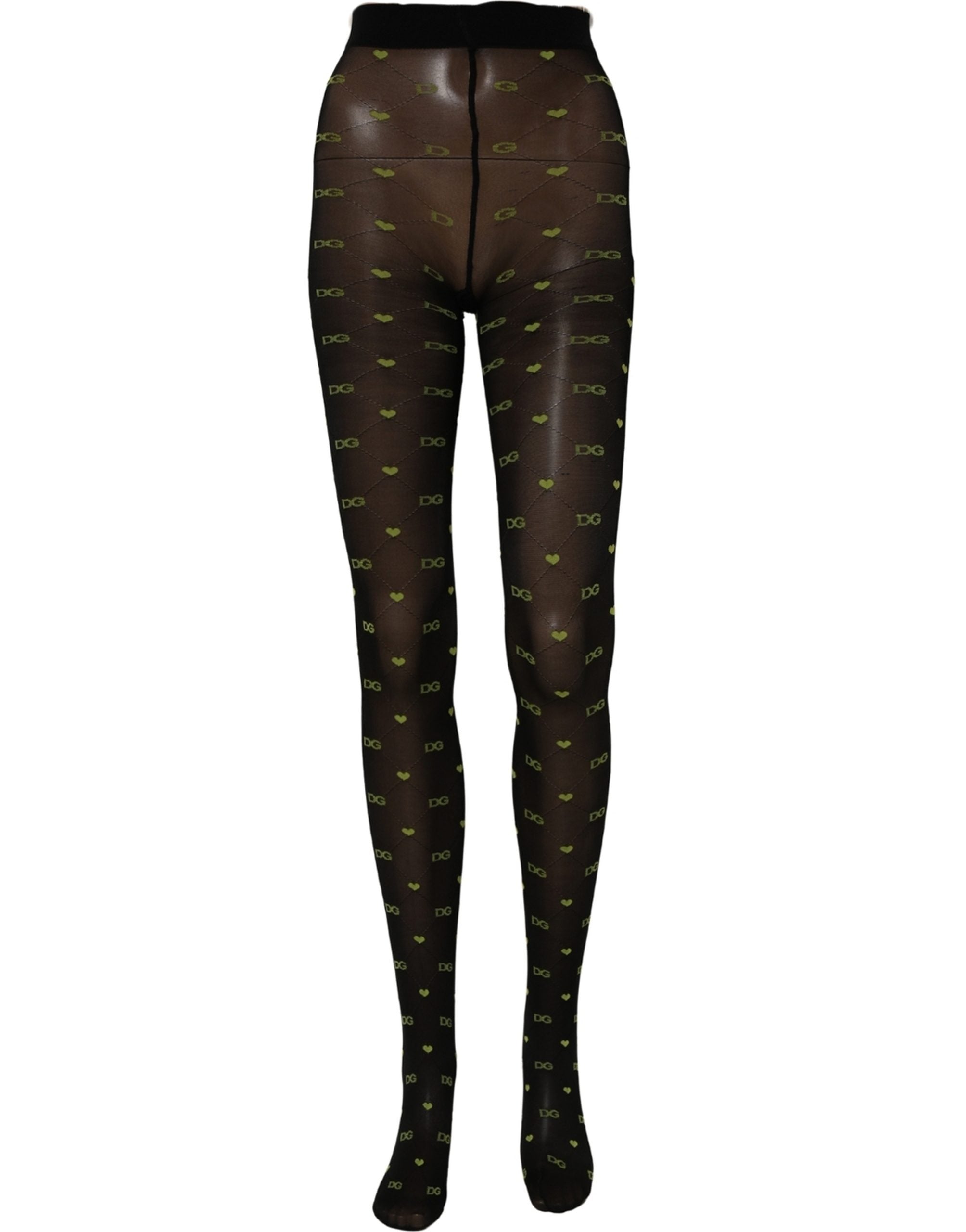 Dolce & Gabbana Black Nylon Logo Tights Stocking Pantyhose Women's Socks (Pre-Owned)