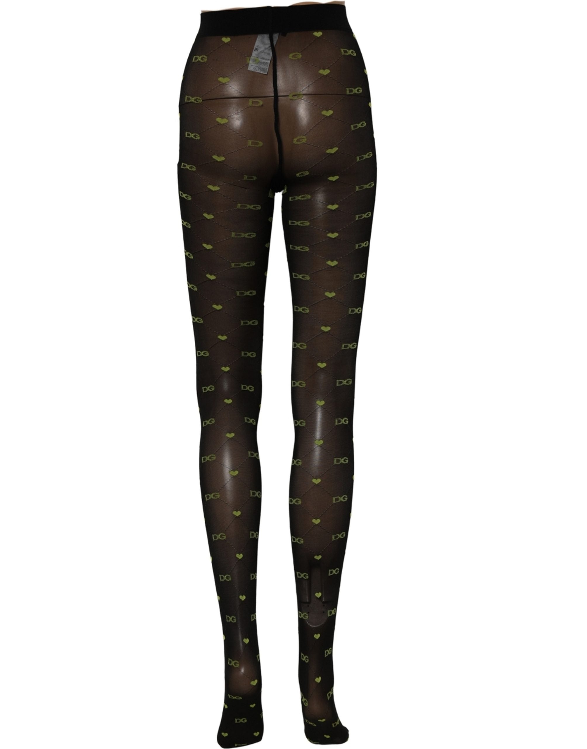 Dolce & Gabbana Black Nylon Logo Tights Stocking Pantyhose Women's Socks (Pre-Owned)