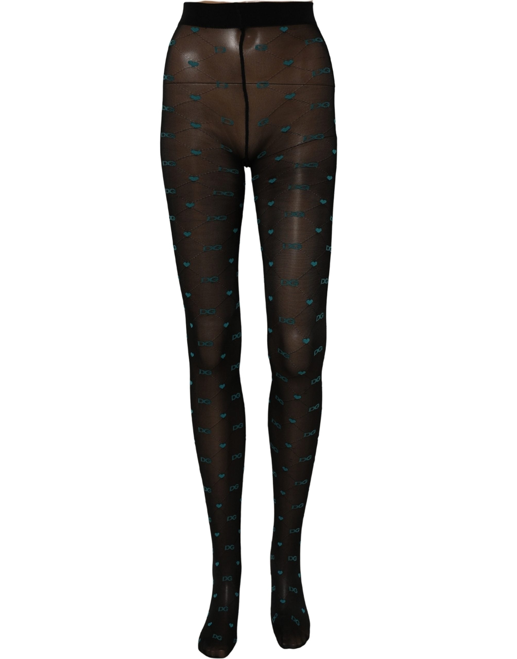 Dolce & Gabbana Black Nylon Logo Tights Stocking Pantyhose Women's Socks (Pre-Owned)