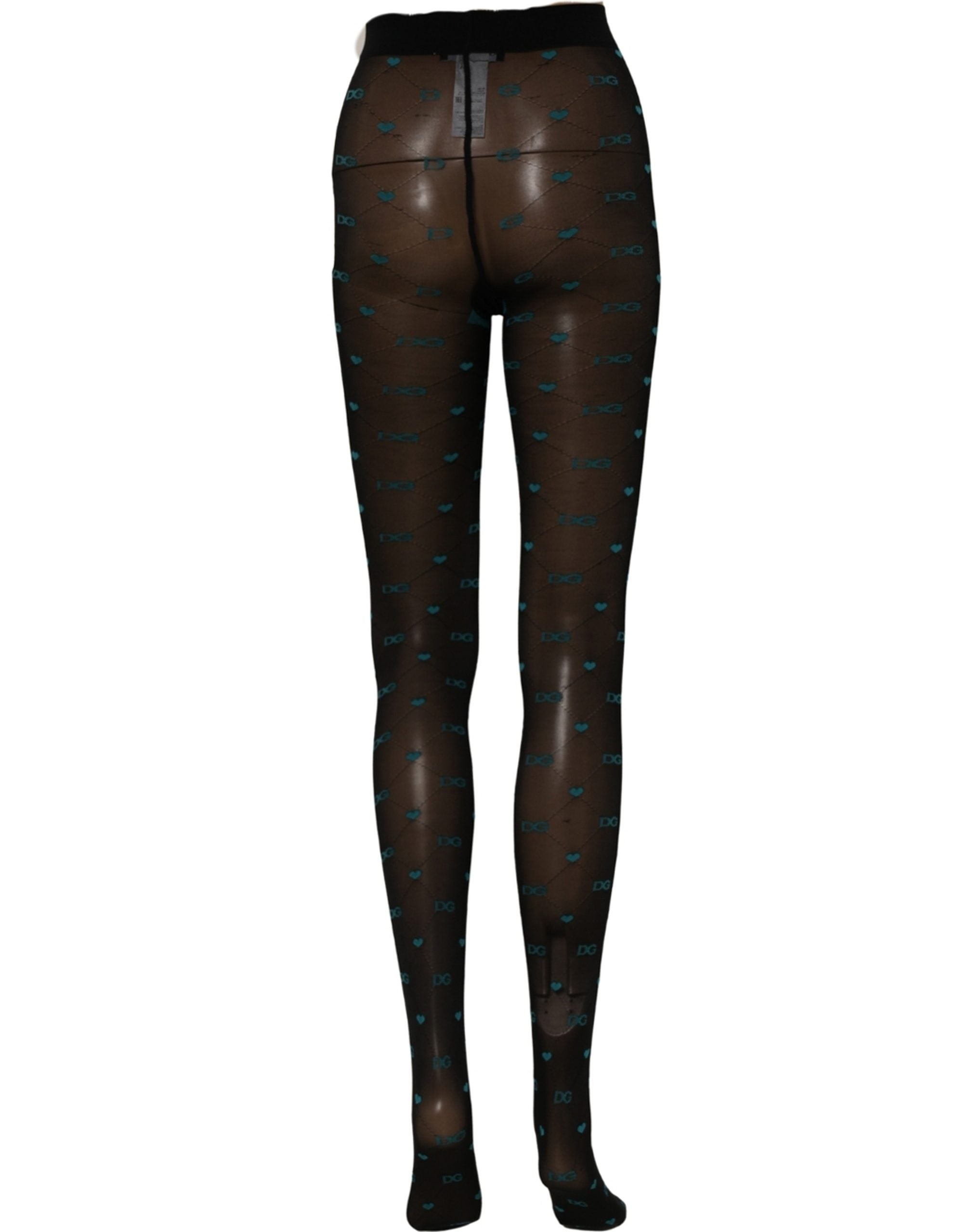 Dolce & Gabbana Black Nylon Logo Tights Stocking Pantyhose Women's Socks (Pre-Owned)