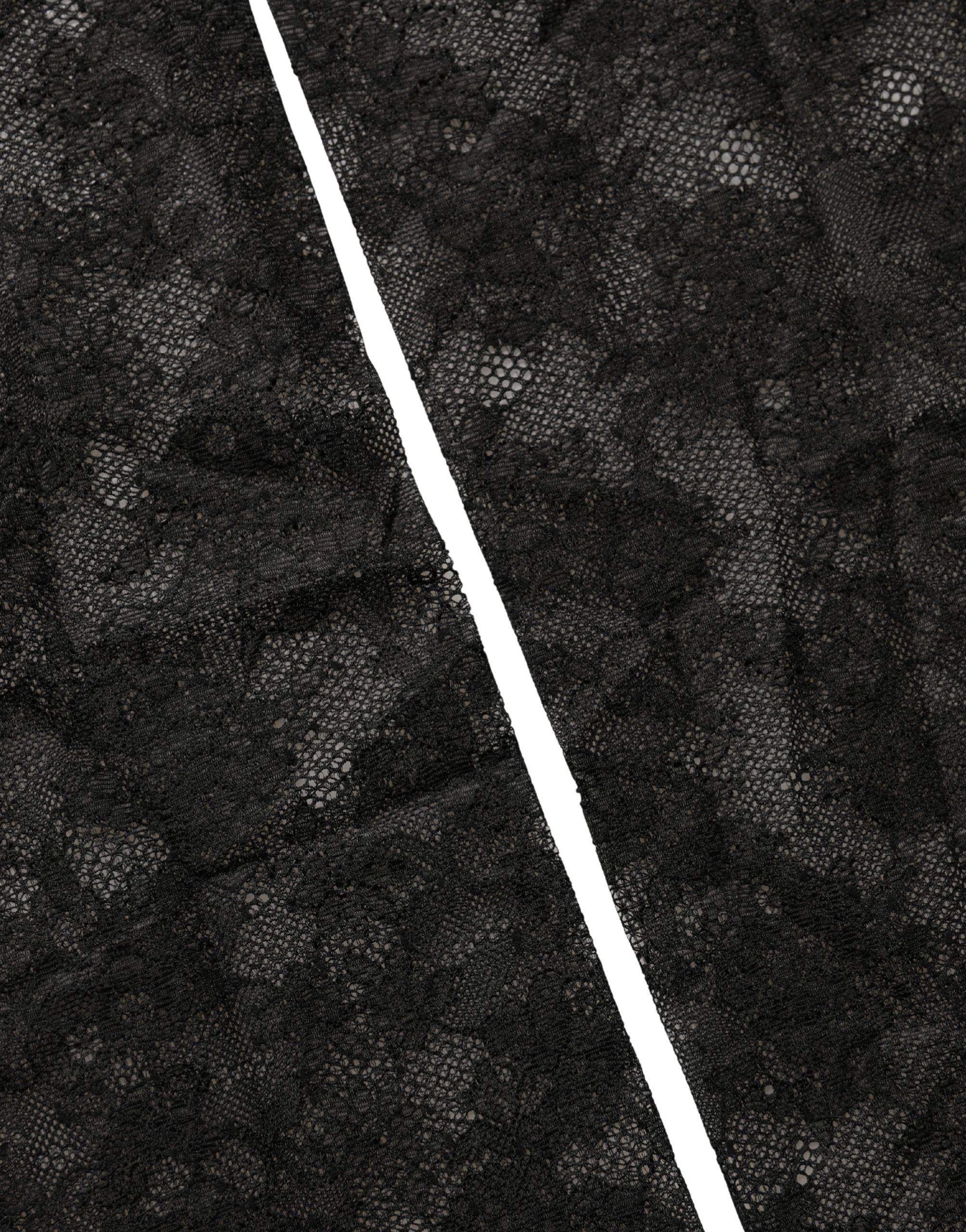 Dolce & Gabbana Black Floral Lace Nylon Stretch Knee High Women's Socks