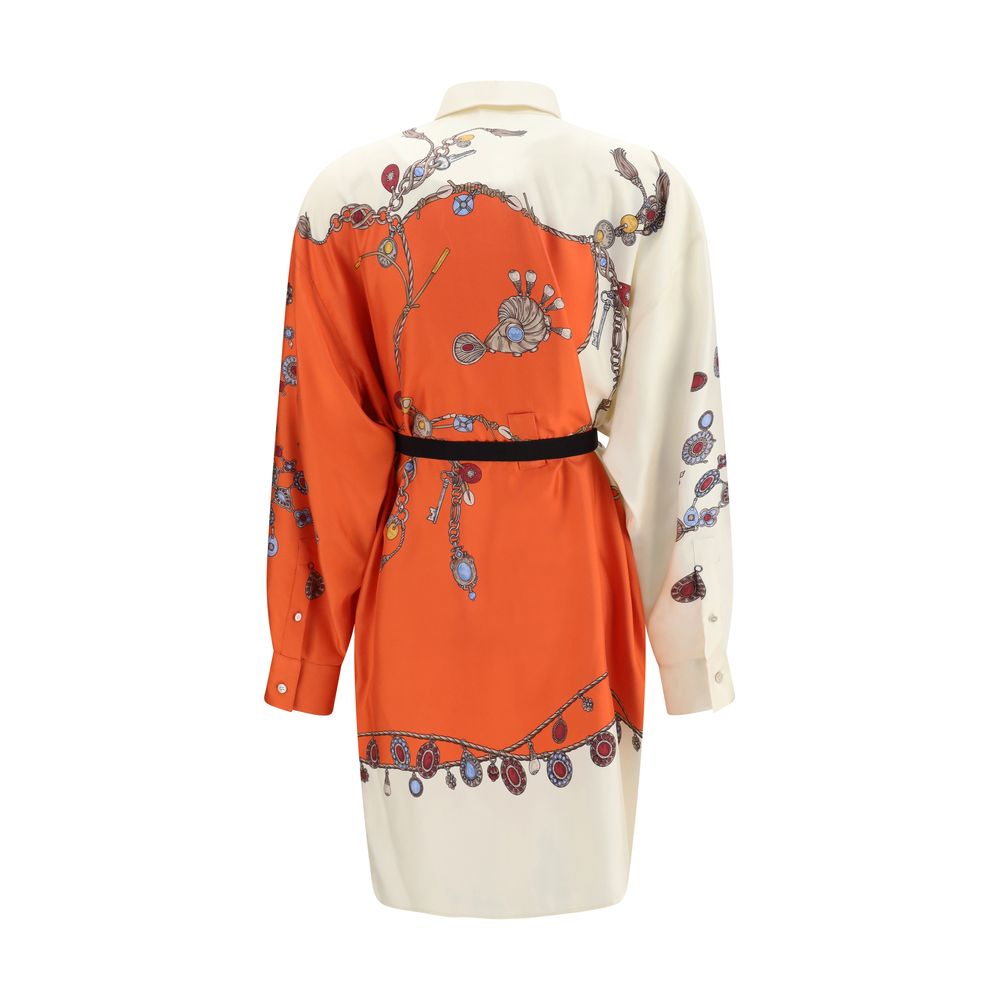 Versace Orange Silk Casual Women's Dress