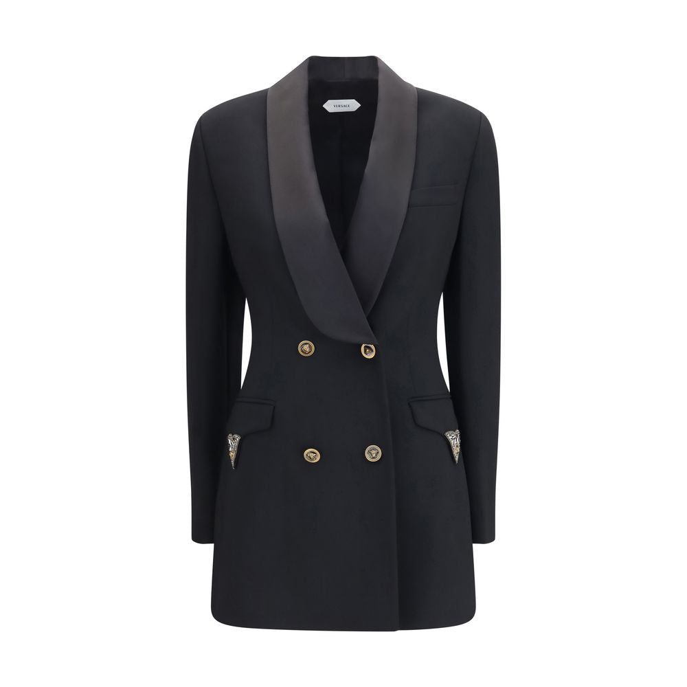 Versace Black Wool Oves Aries Women's Blazer