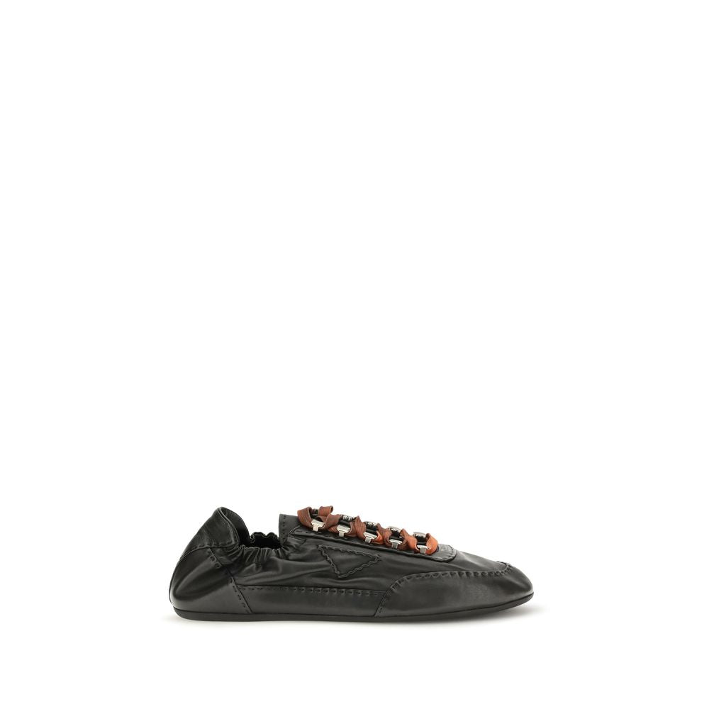 Prada Black Lamb Ovis Aries Aries Athletic Men's Sneakers