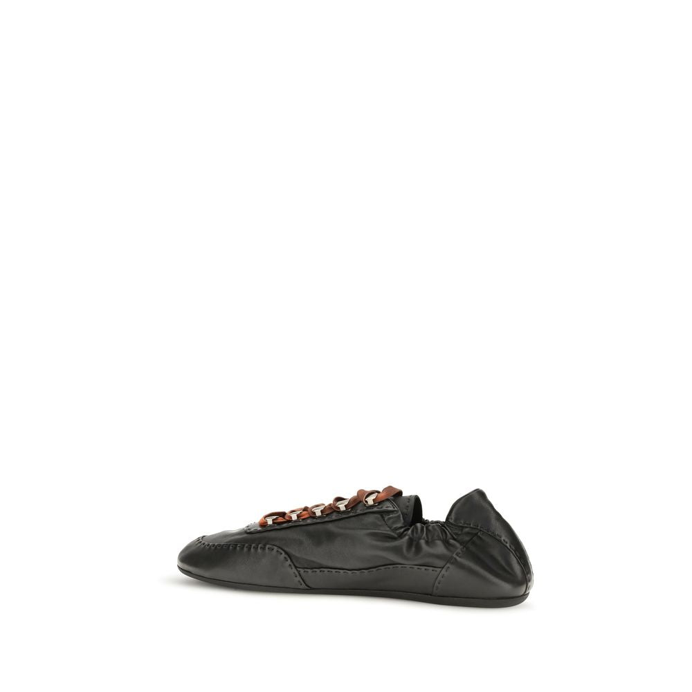 Prada Black Lamb Ovis Aries Aries Athletic Men's Sneakers