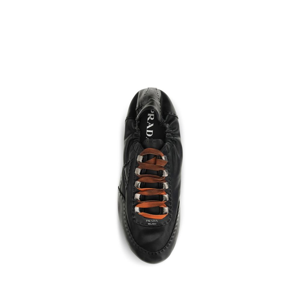 Prada Black Lamb Ovis Aries Aries Athletic Men's Sneakers